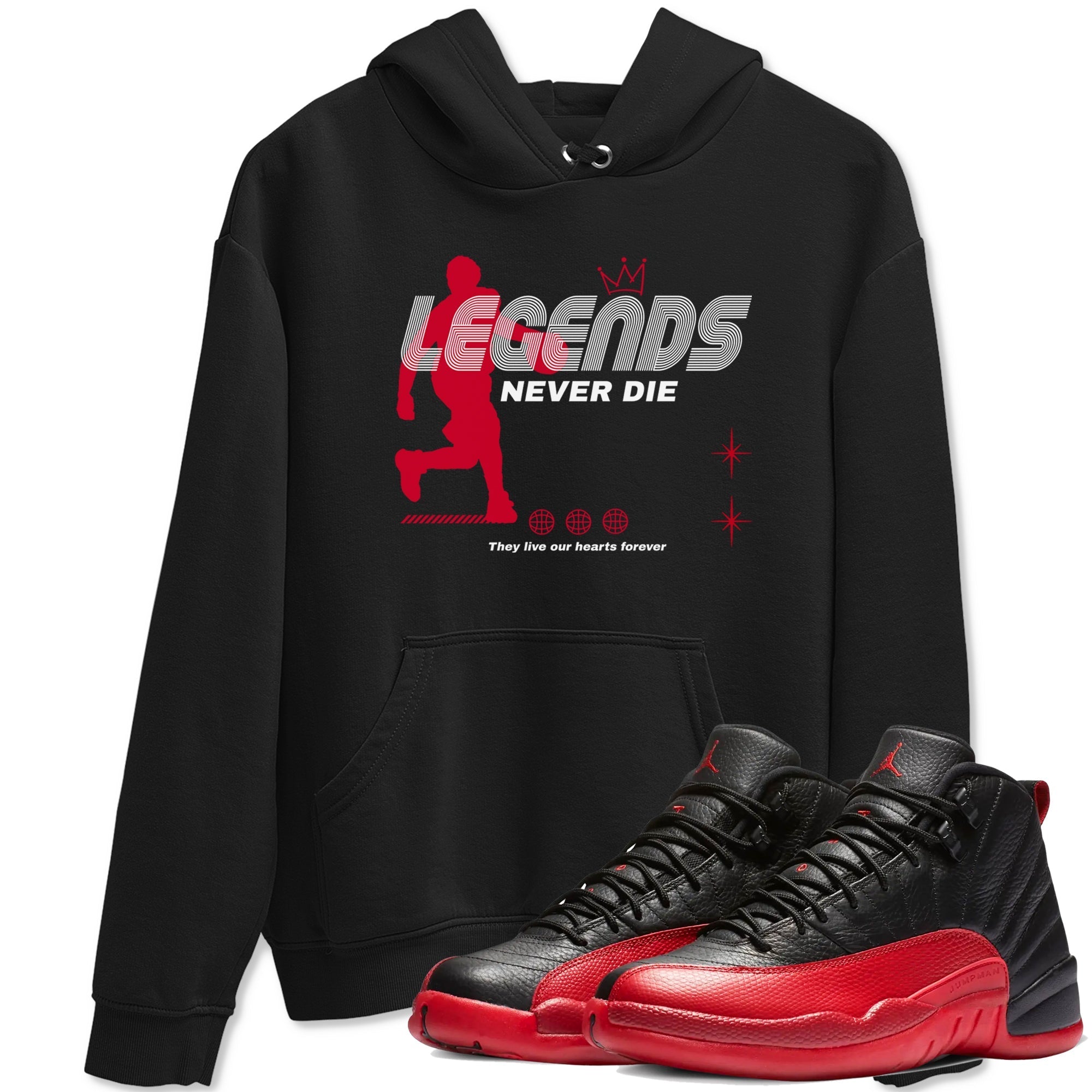 Legends Never Die snkmatch Tees - Air Jordan 12 Flu Game