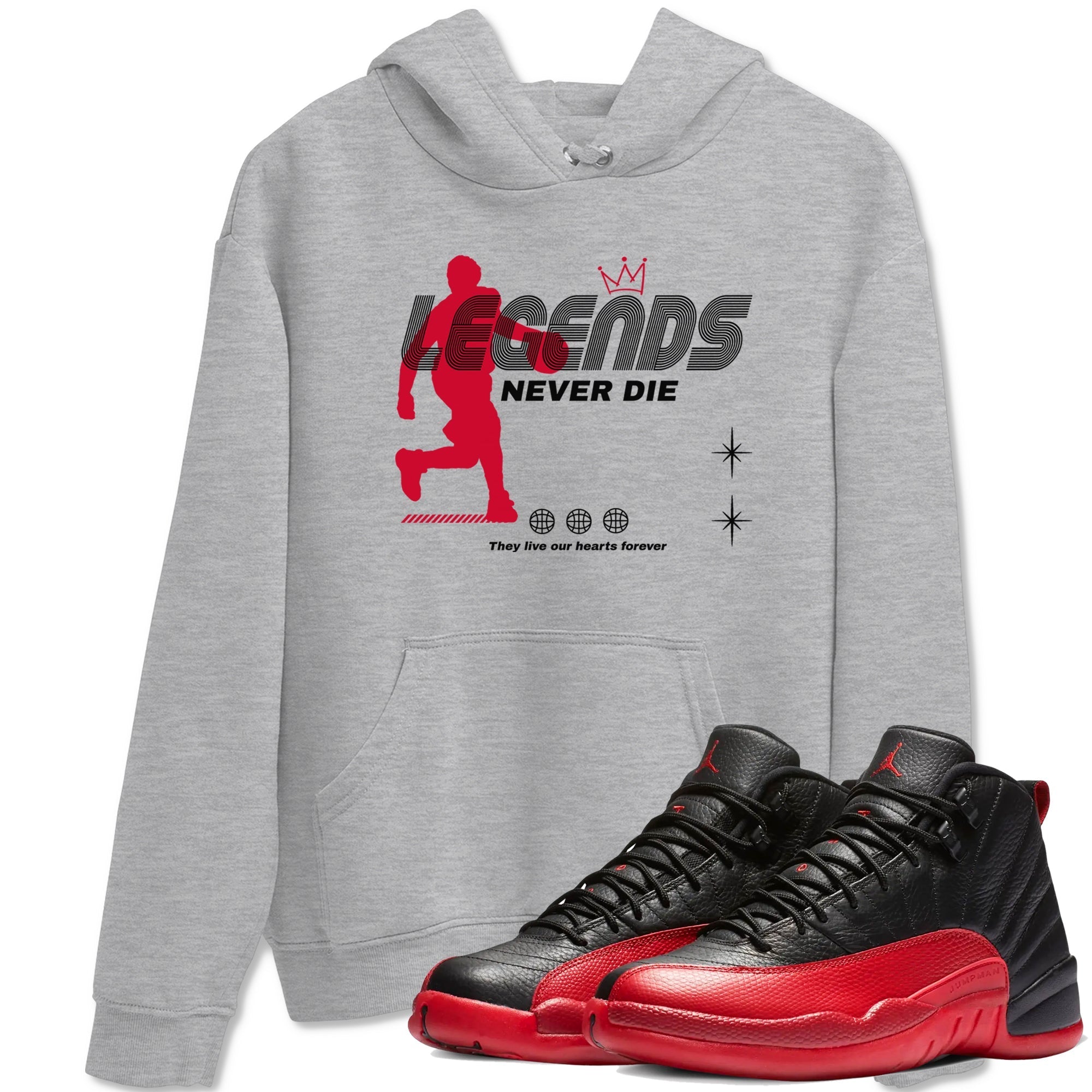 Legends Never Die snkmatch Tees - Air Jordan 12 Flu Game