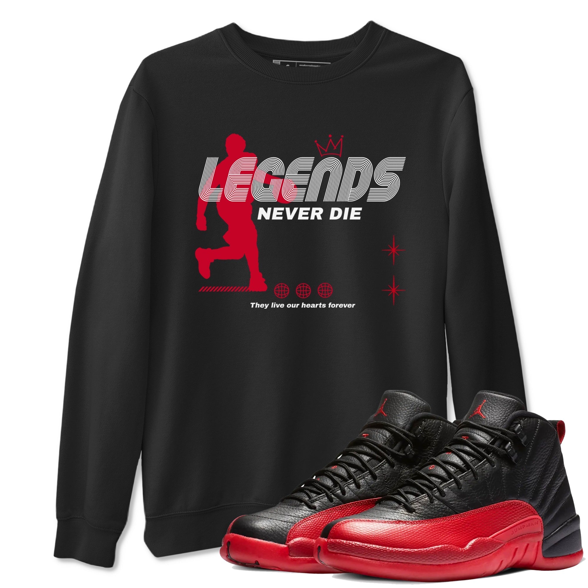 Legends Never Die snkmatch Tees - Air Jordan 12 Flu Game