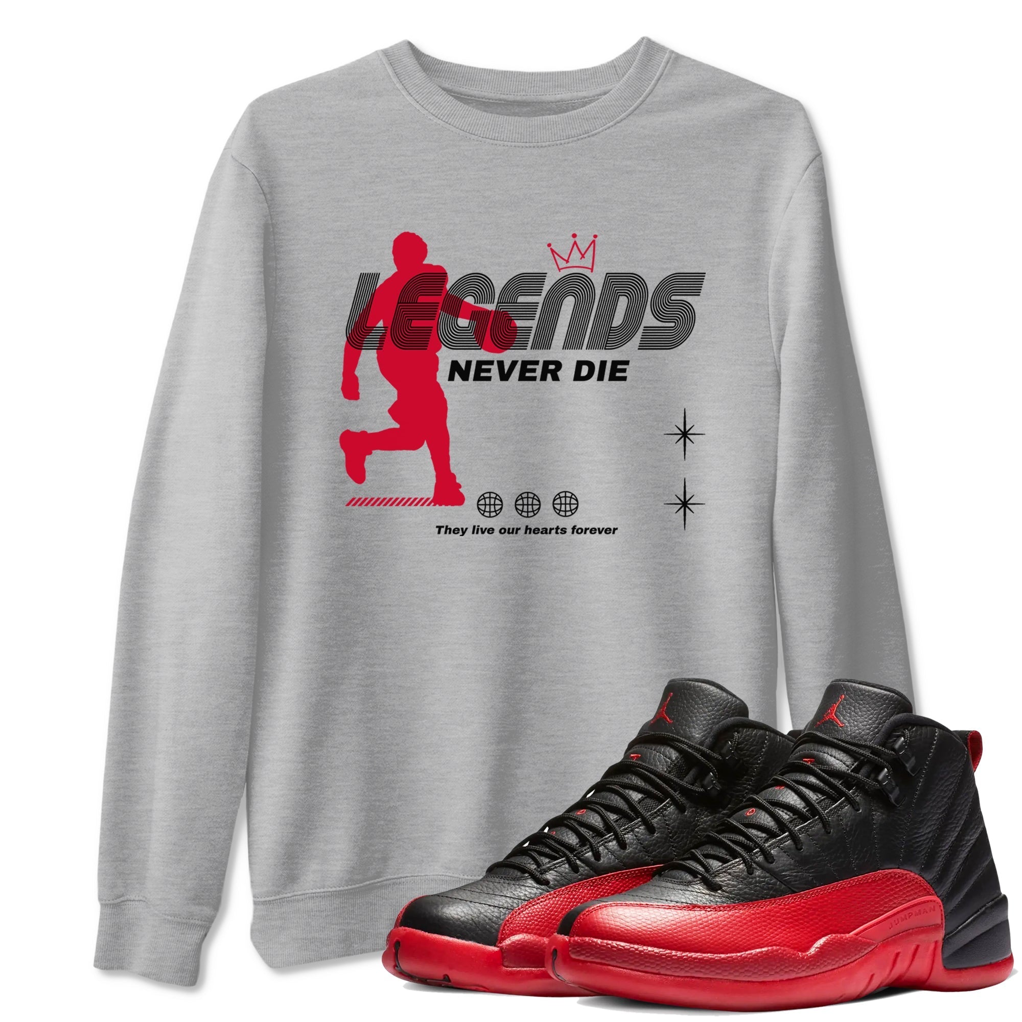 Legends Never Die snkmatch Tees - Air Jordan 12 Flu Game