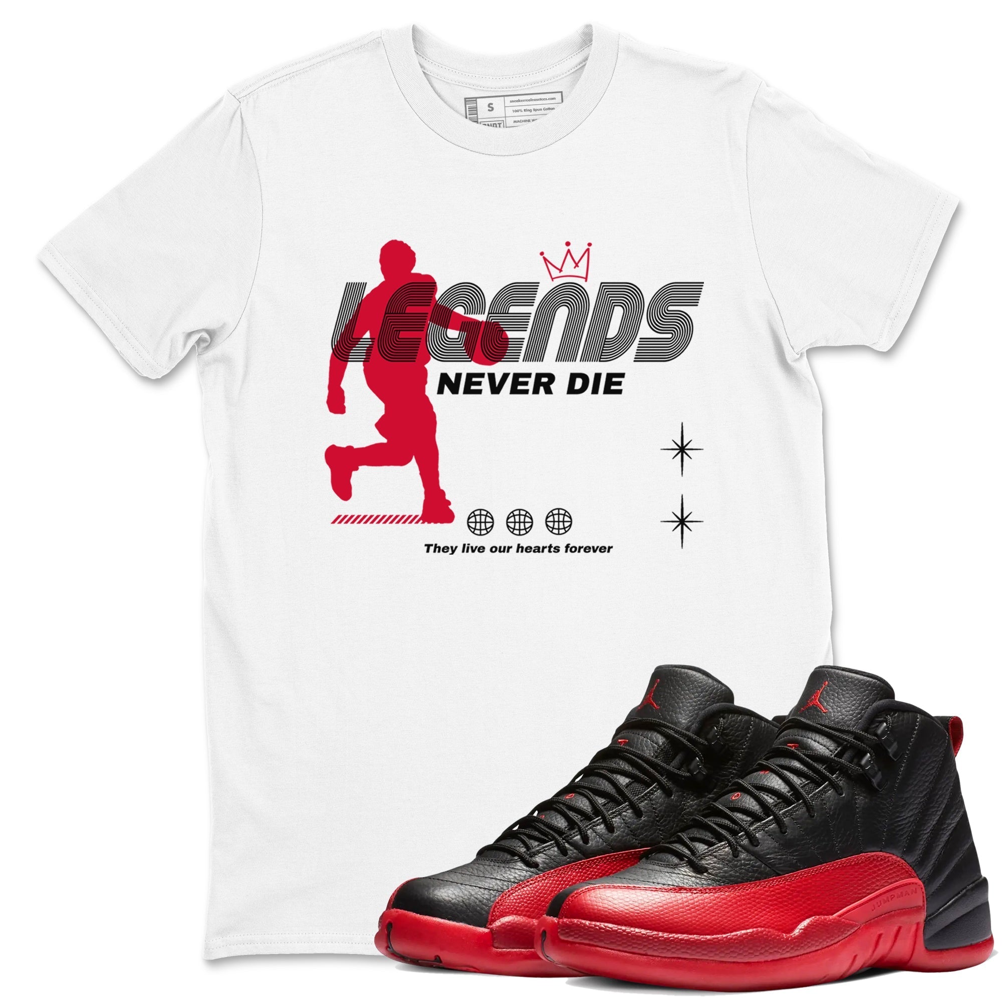 Legends Never Die snkmatch Tees - Air Jordan 12 Flu Game