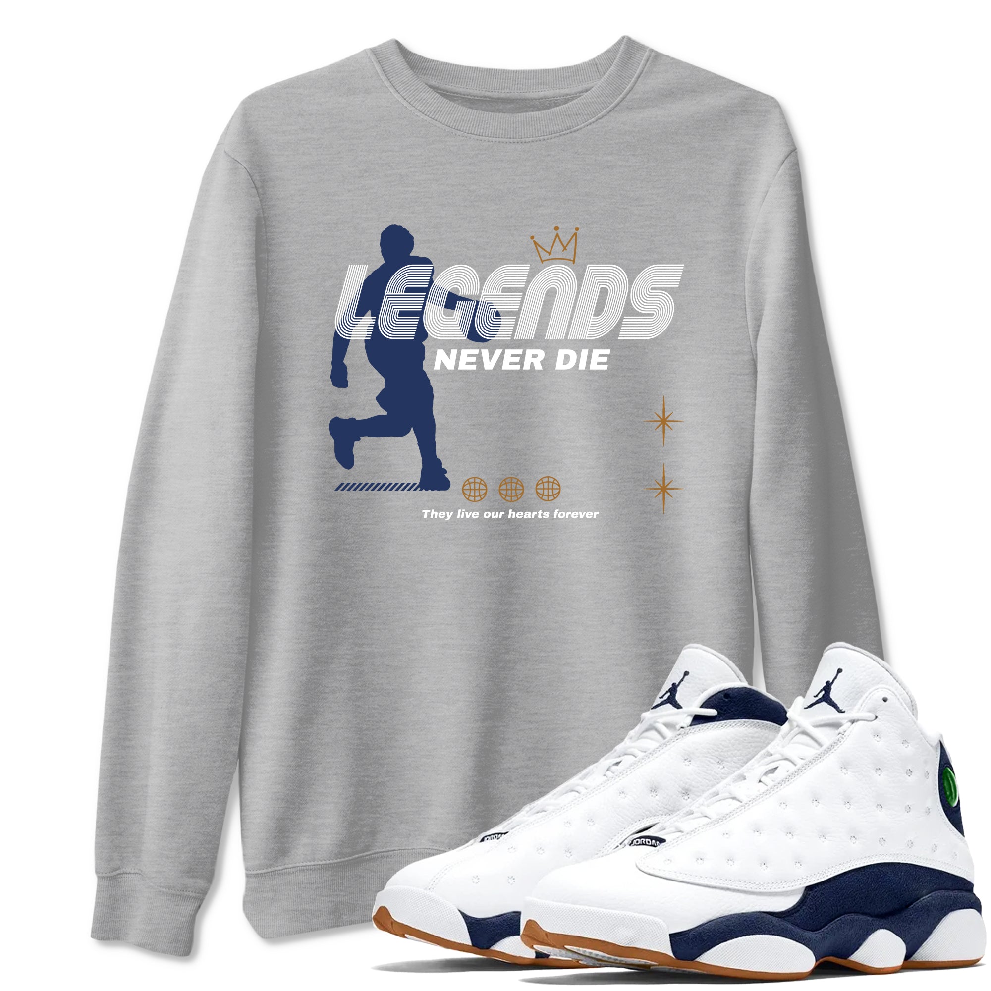 Legends Never Die snkmatch Tees - Air Jordan 13 Midnight Navy