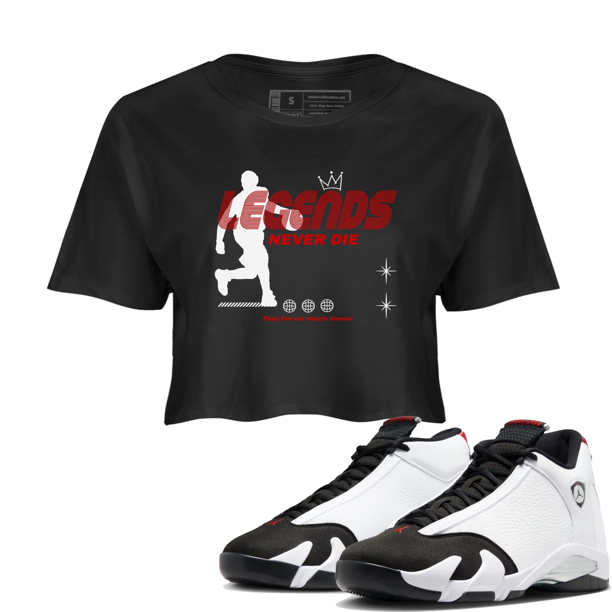 Legends Never Die snkmatch Women's Top - Air Jordan 14 Black Toe