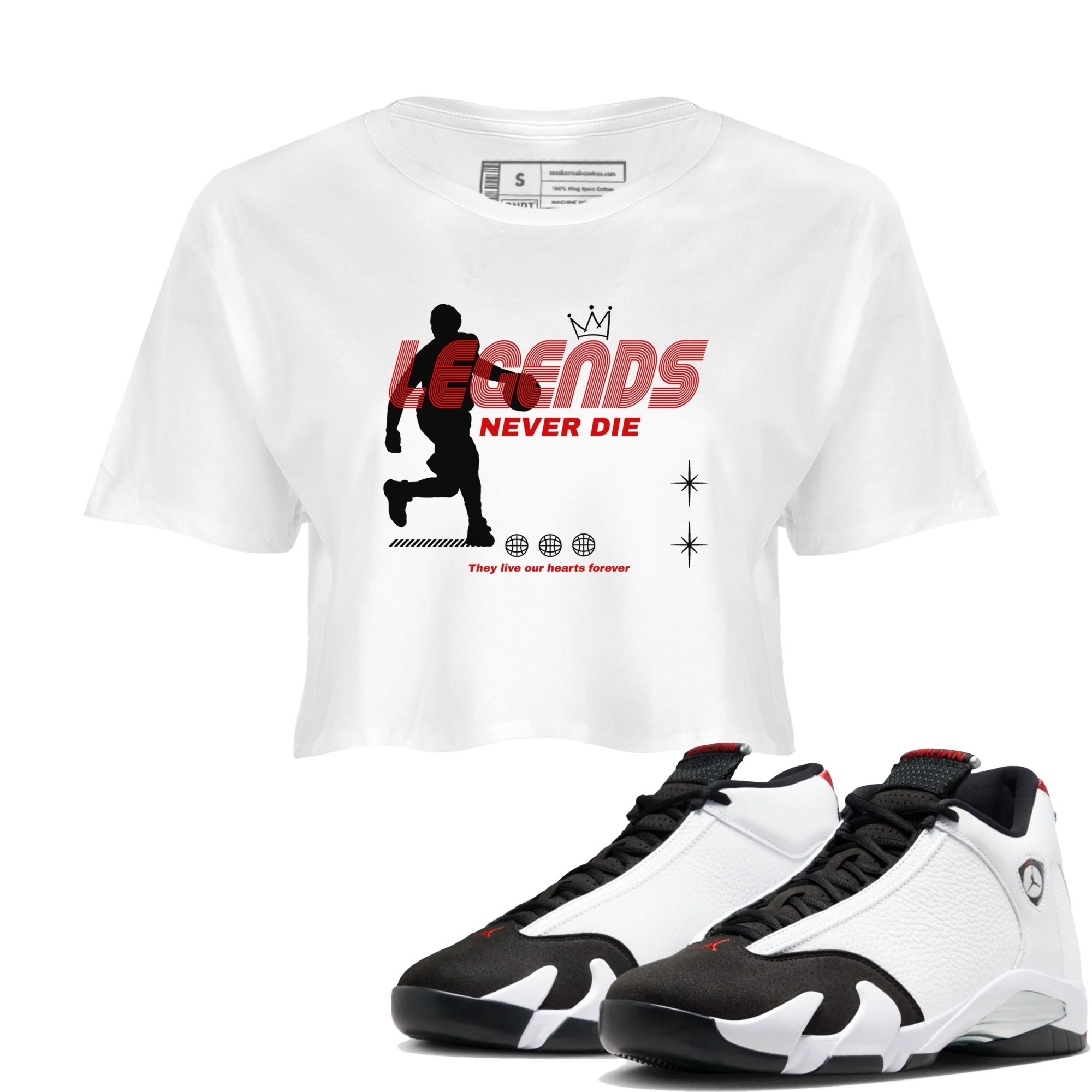 Legends Never Die snkmatch Women's Top - Air Jordan 14 Black Toe