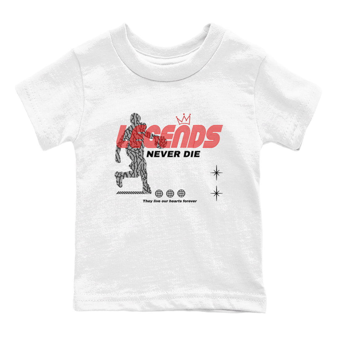Legends Never Die snkmatch Tees Kids - Air Jordan 3 Black Cement