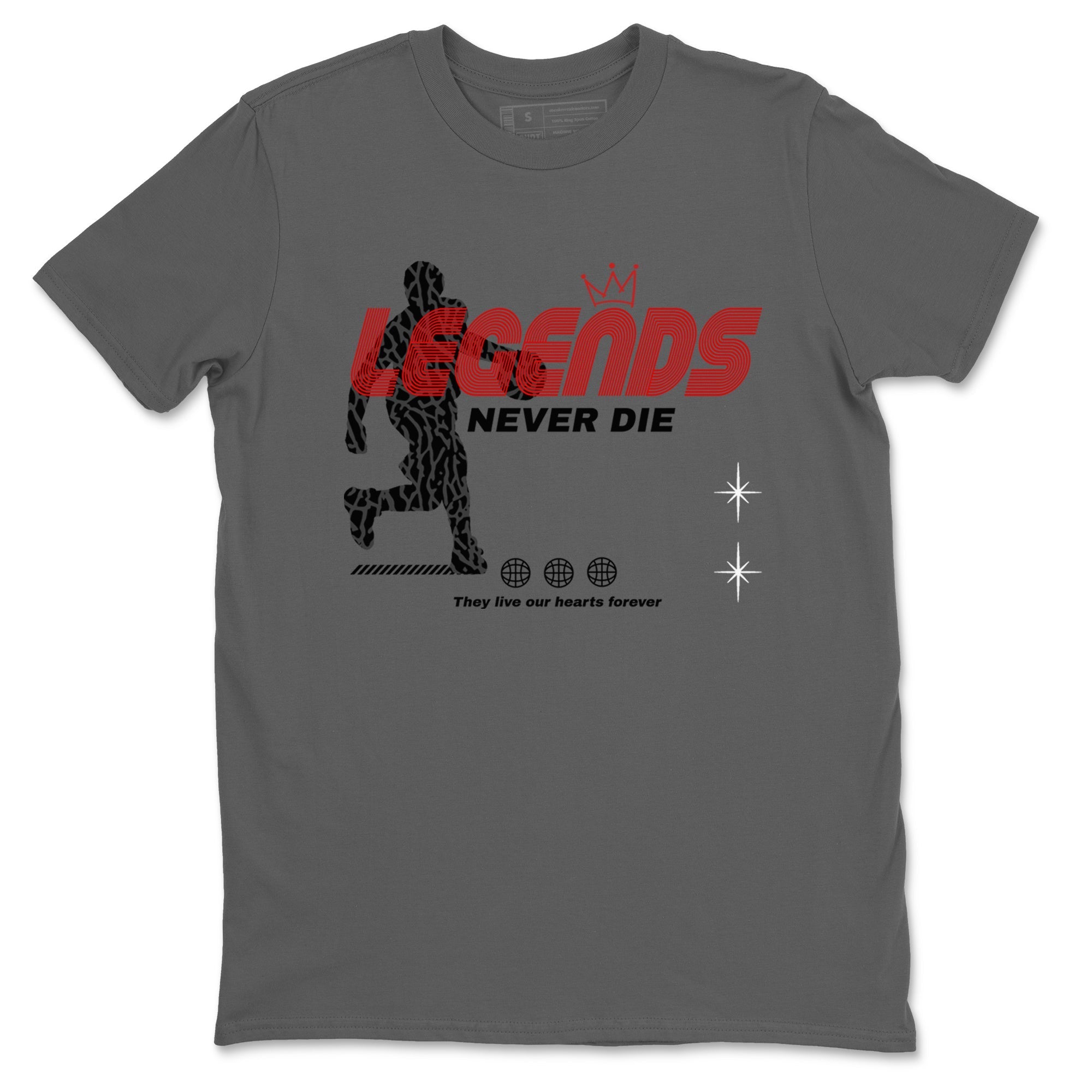 Legends Never Die snkmatch Tees - Air Jordan 3 Black Cement