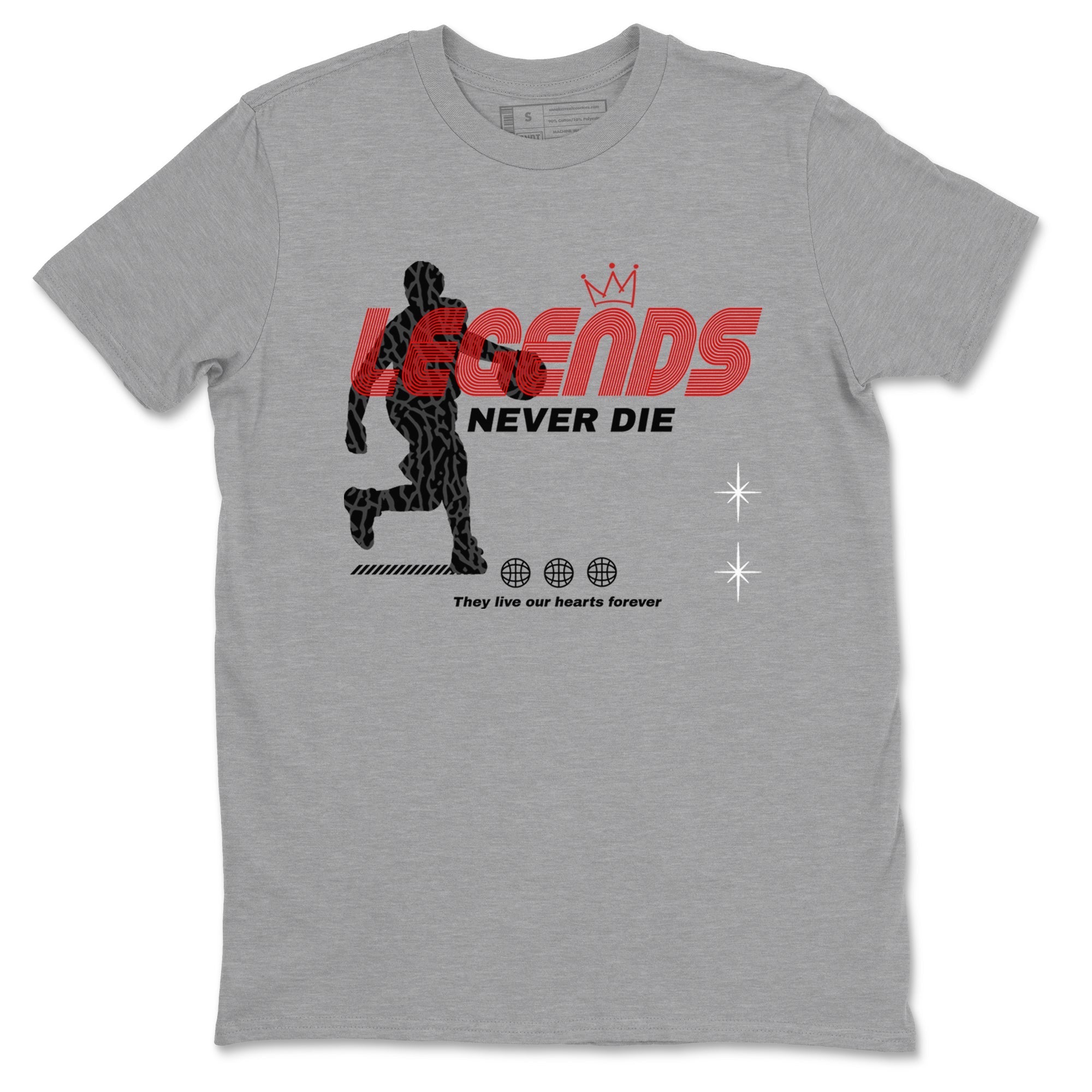 Legends Never Die snkmatch Tees - Air Jordan 3 Black Cement