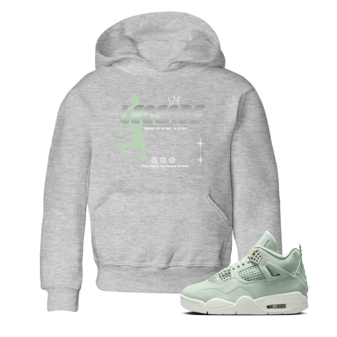 Legends Never Die snkmatch Tees Kids - Air Jordan 4 Abundance
