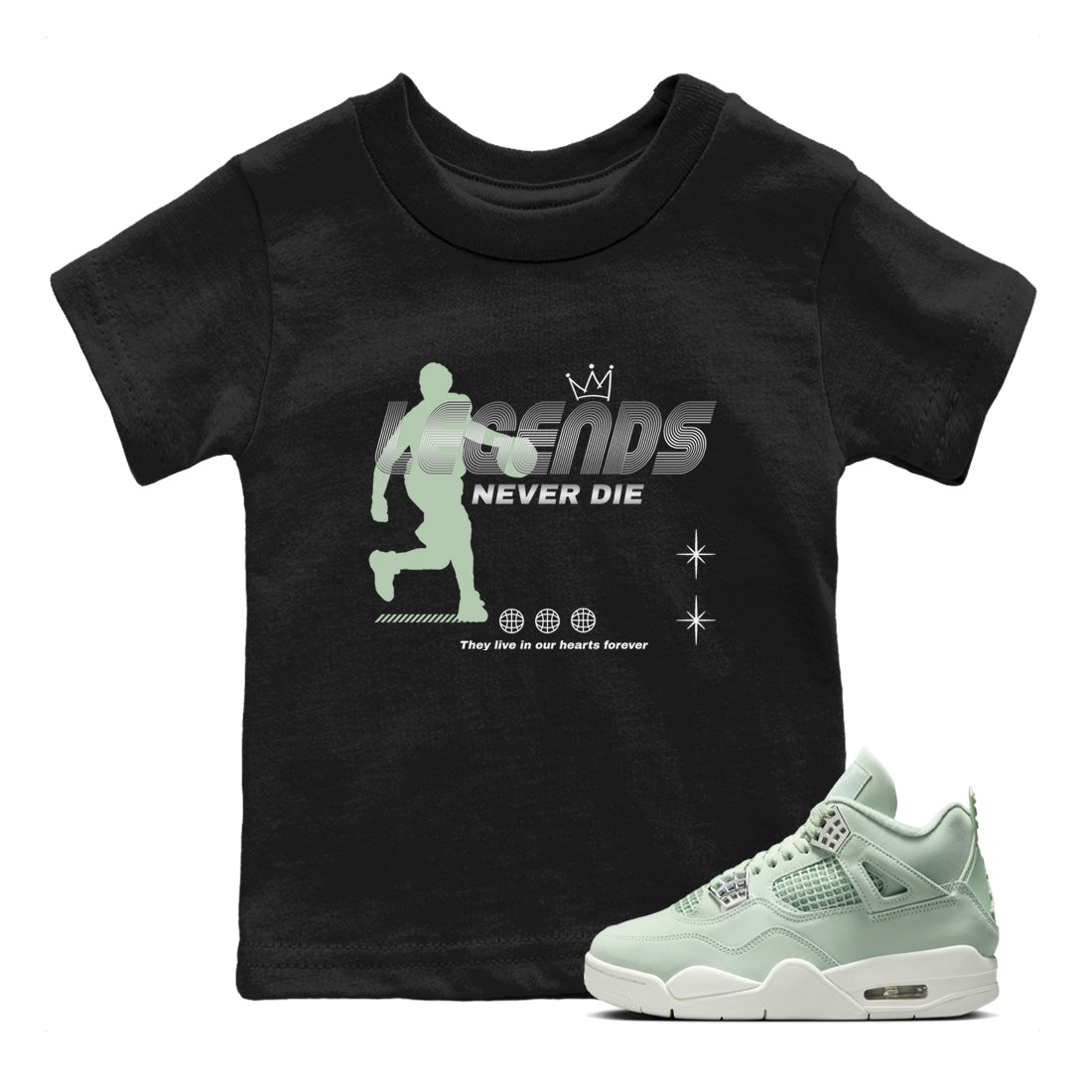 Legends Never Die snkmatch Tees Kids - Air Jordan 4 Abundance