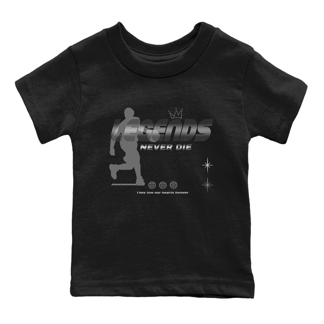 Legends Never Die snkmatch Tees Kids - Air Jordan 4 Black Cat