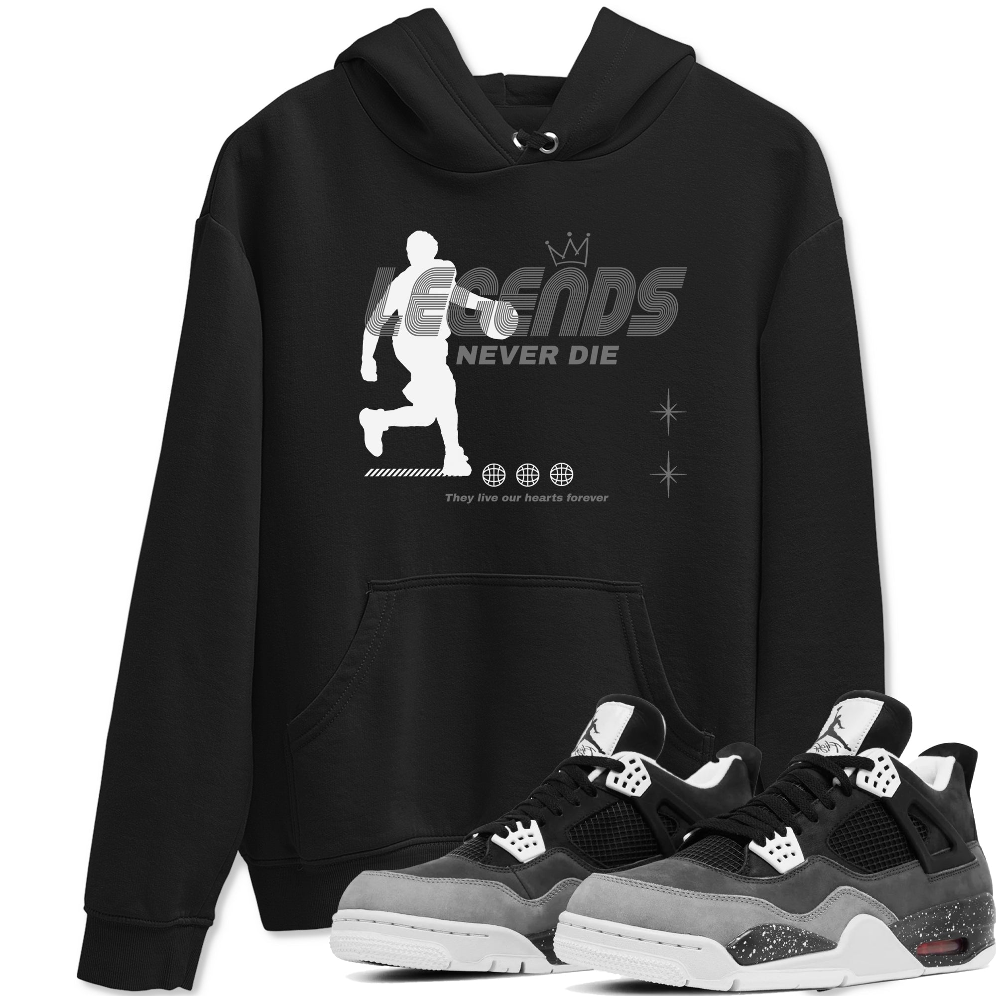Legends Never Die snkmatch Tees - Air Jordan 4 Fear