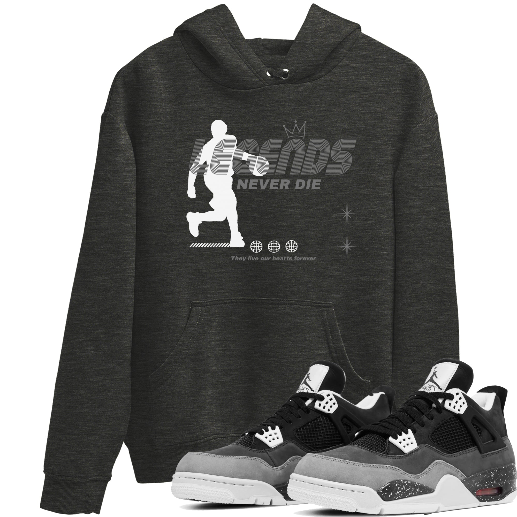 Legends Never Die snkmatch Tees - Air Jordan 4 Fear