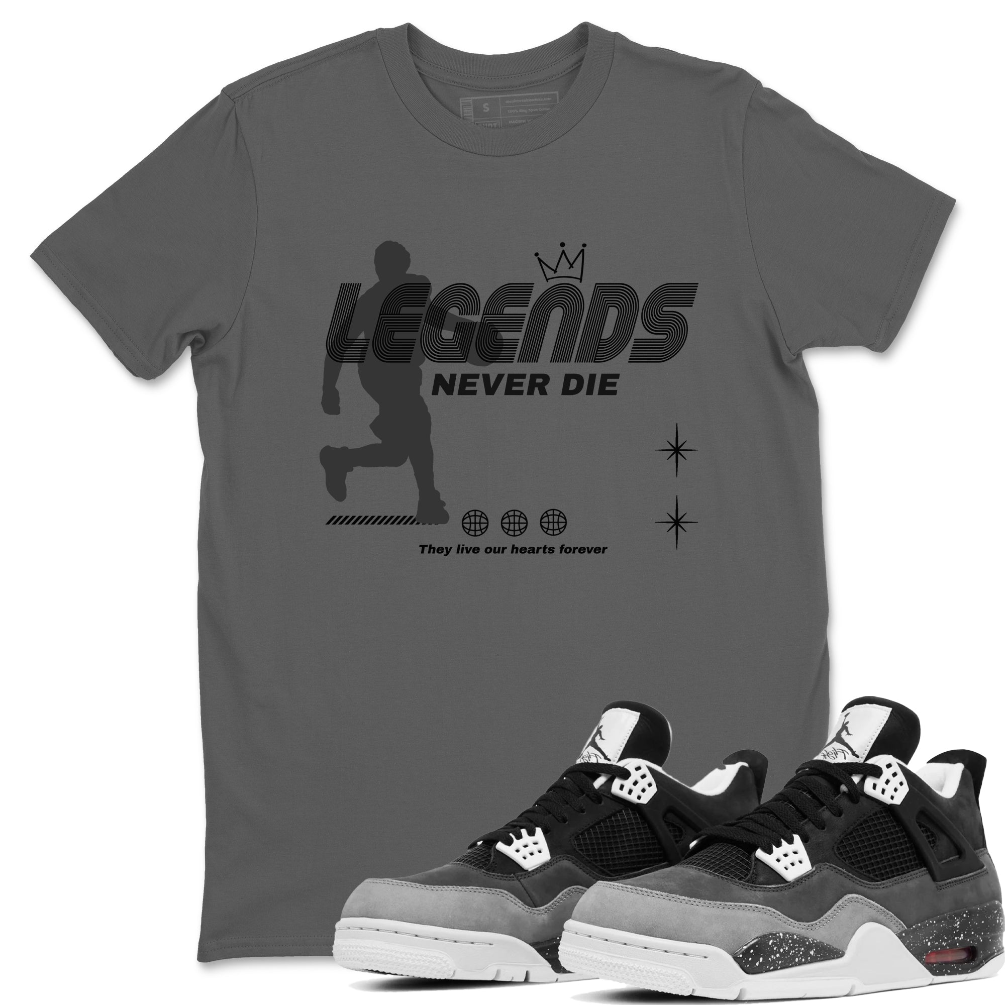 Legends Never Die snkmatch Tees - Air Jordan 4 Fear