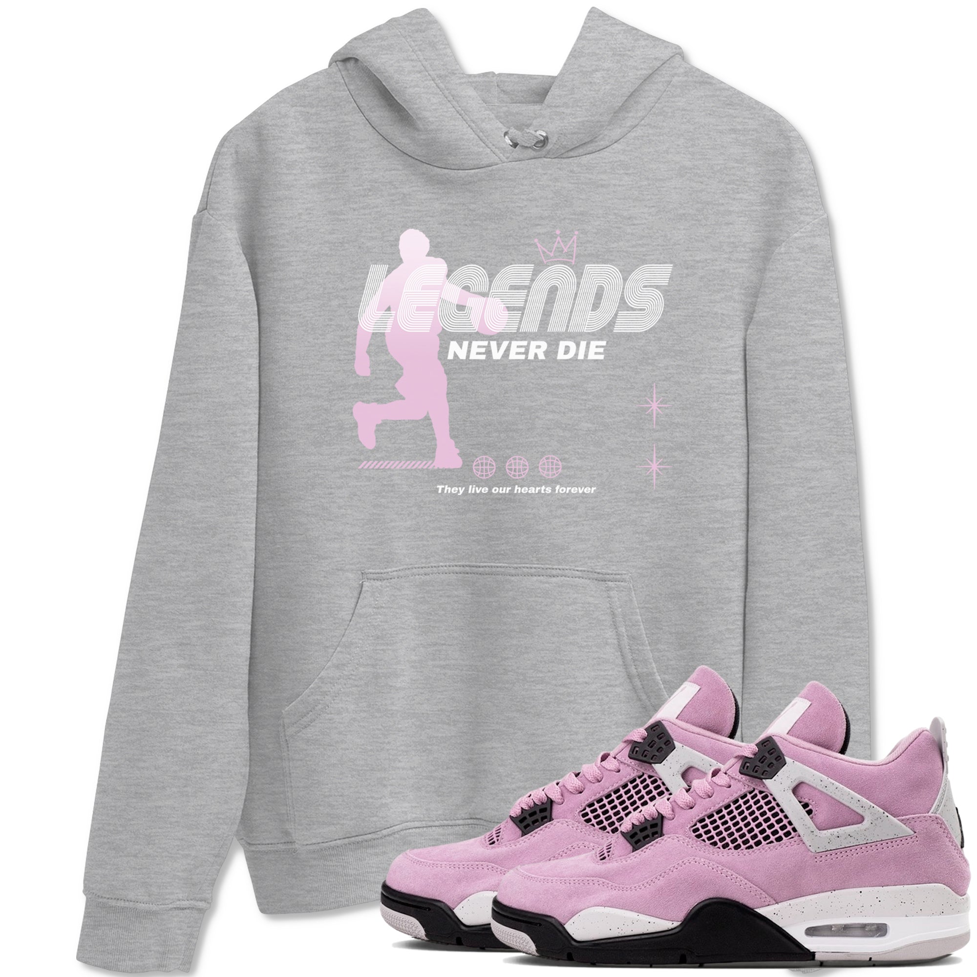 Legends Never Die snkmatch Tees - Air Jordan 4 Orchid