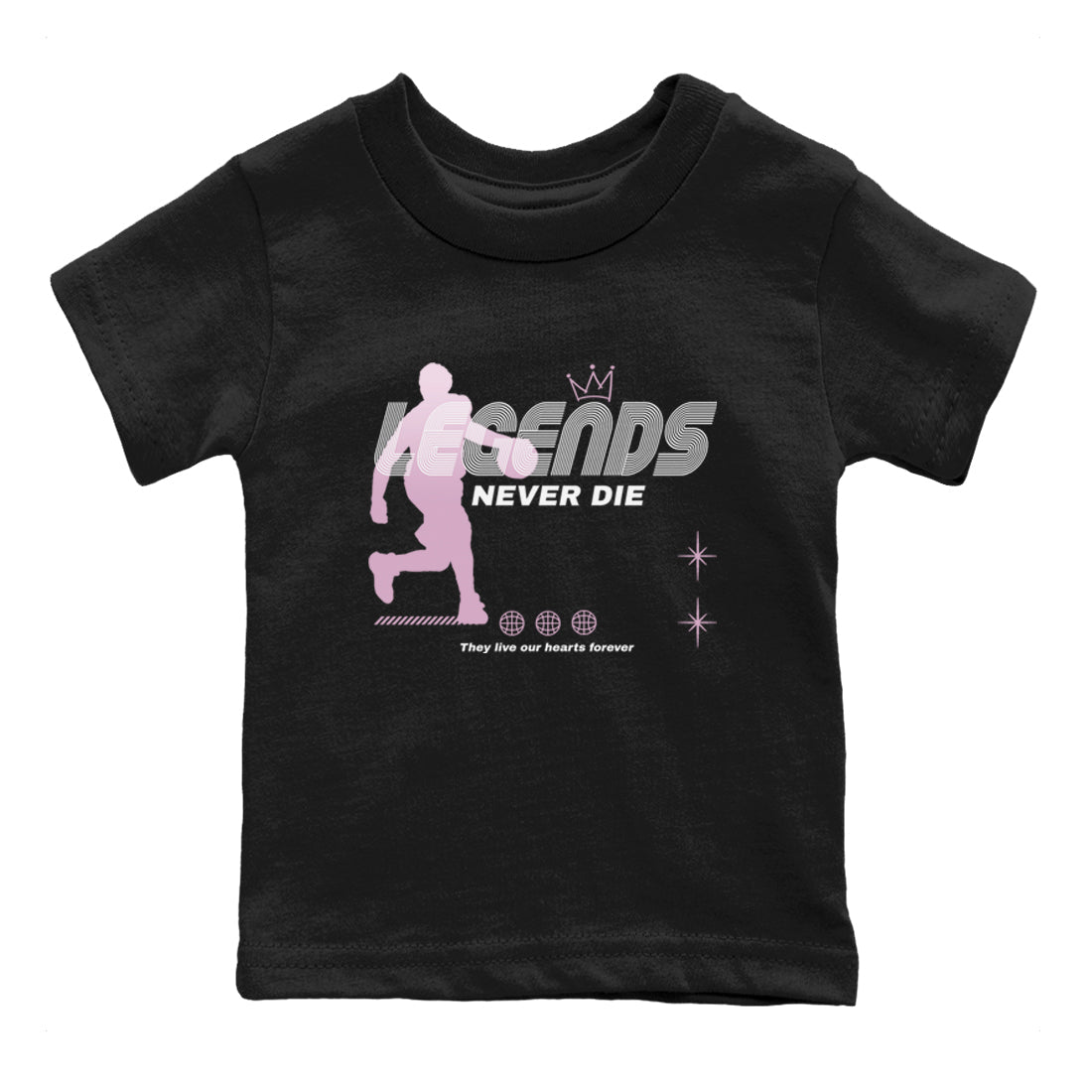 Legends Never Die snkmatch Tees Kids - Air Jordan 4 Orchid