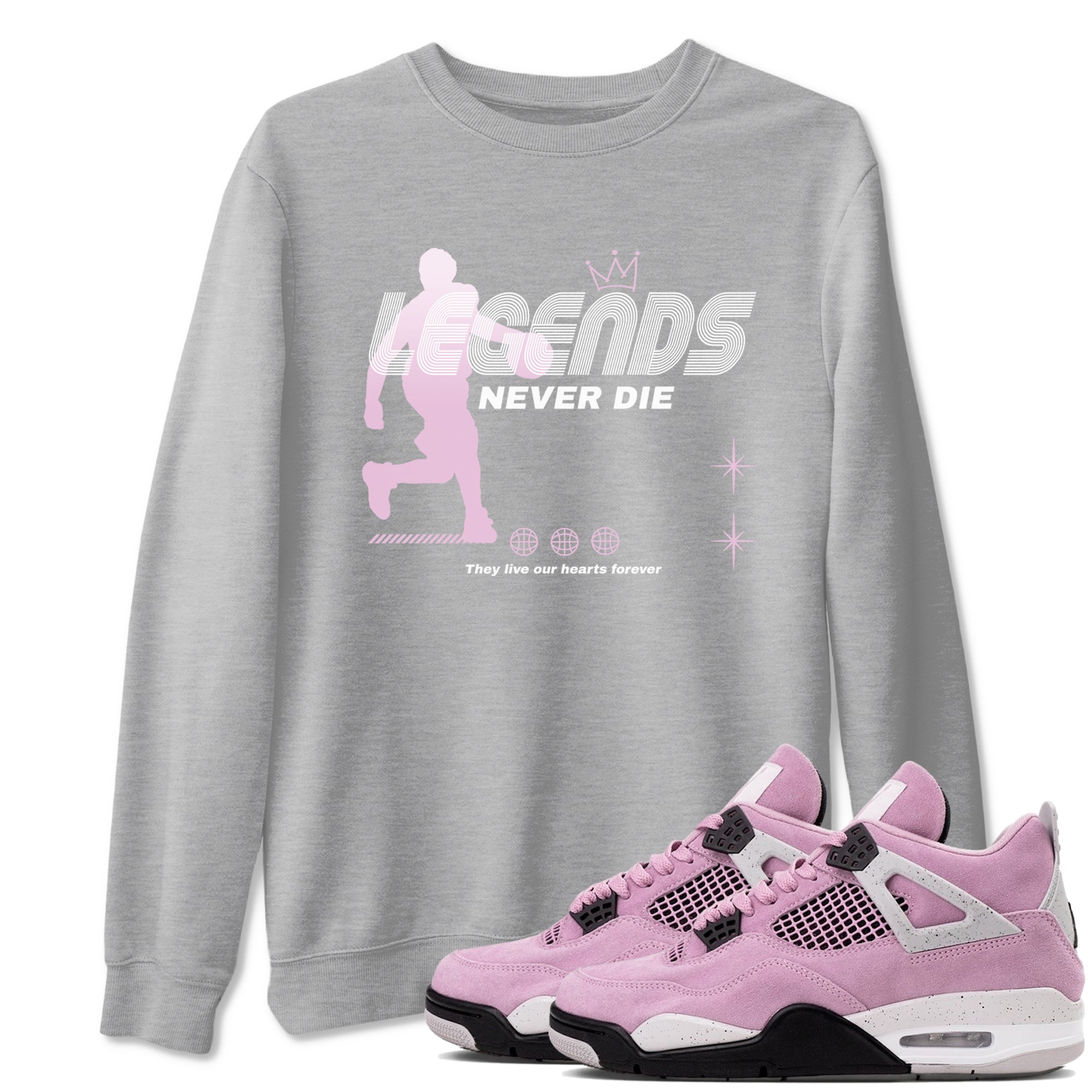 Legends Never Die snkmatch Tees - Air Jordan 4 Orchid