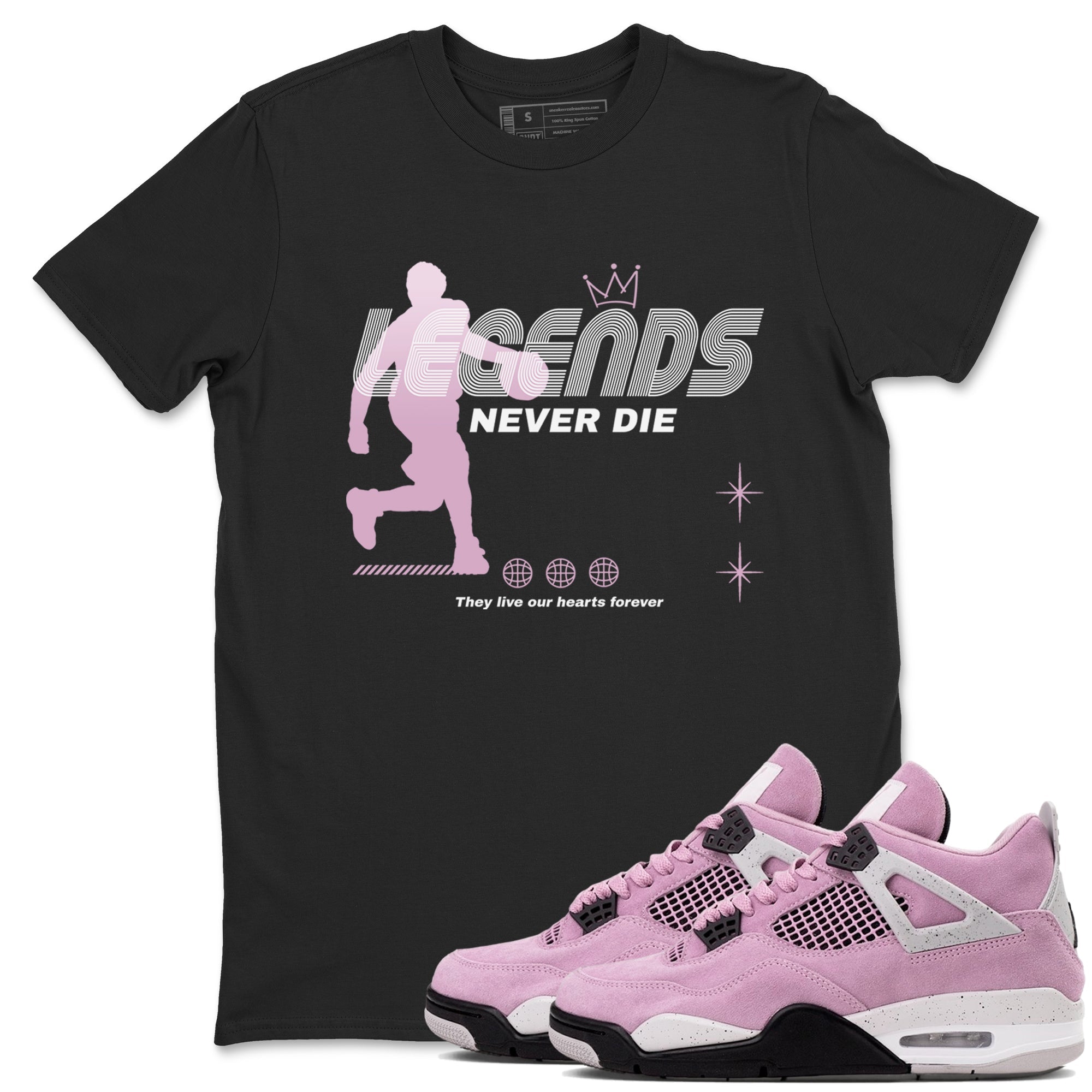 Legends Never Die snkmatch Tees - Air Jordan 4 Orchid