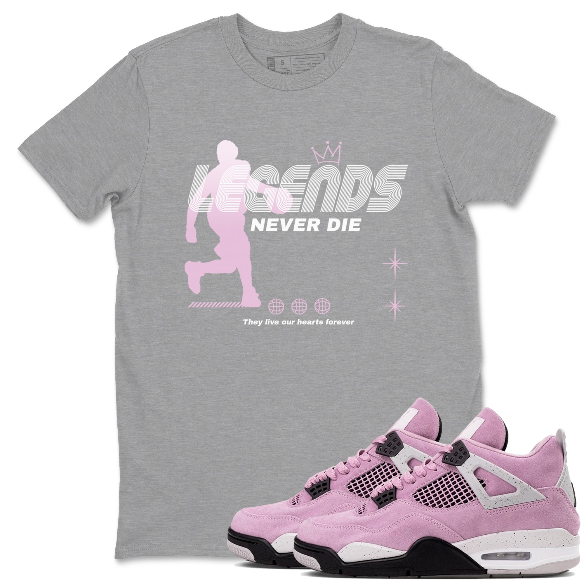 Legends Never Die snkmatch Tees - Air Jordan 4 Orchid