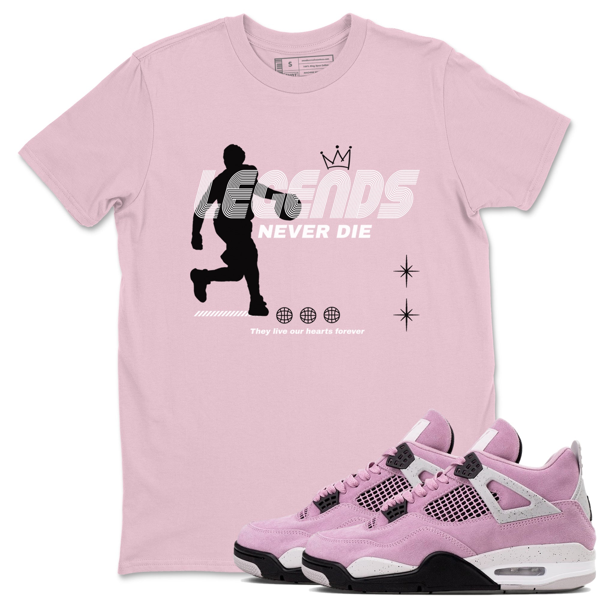 Legends Never Die snkmatch Tees - Air Jordan 4 Orchid