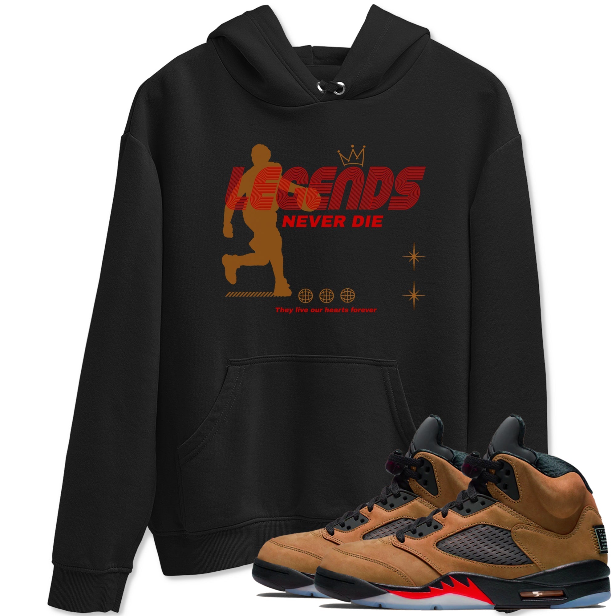 Legends Never Die snkmatch Tees - Air Jordan 5 Archaeo Brown