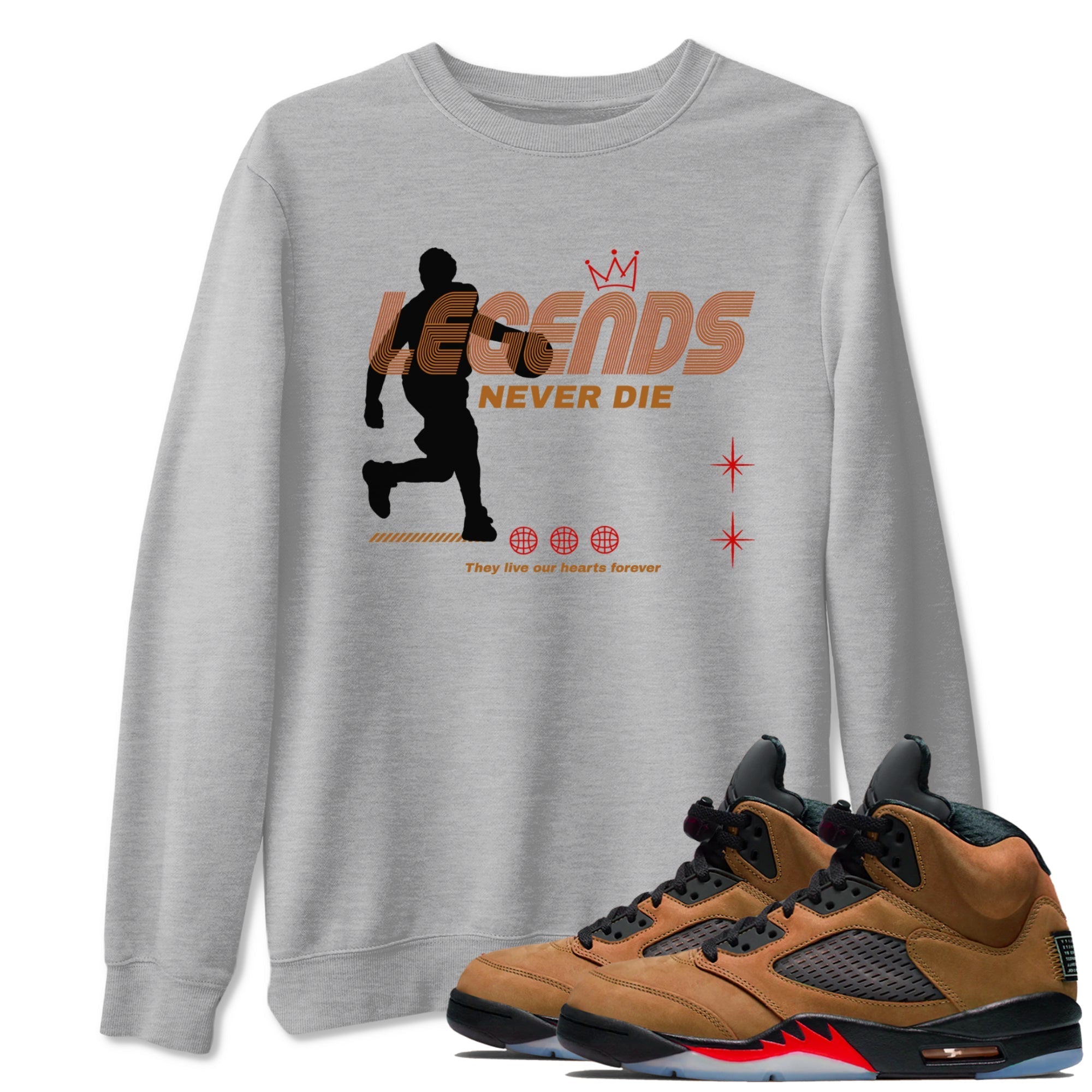 Legends Never Die snkmatch Tees - Air Jordan 5 Archaeo Brown