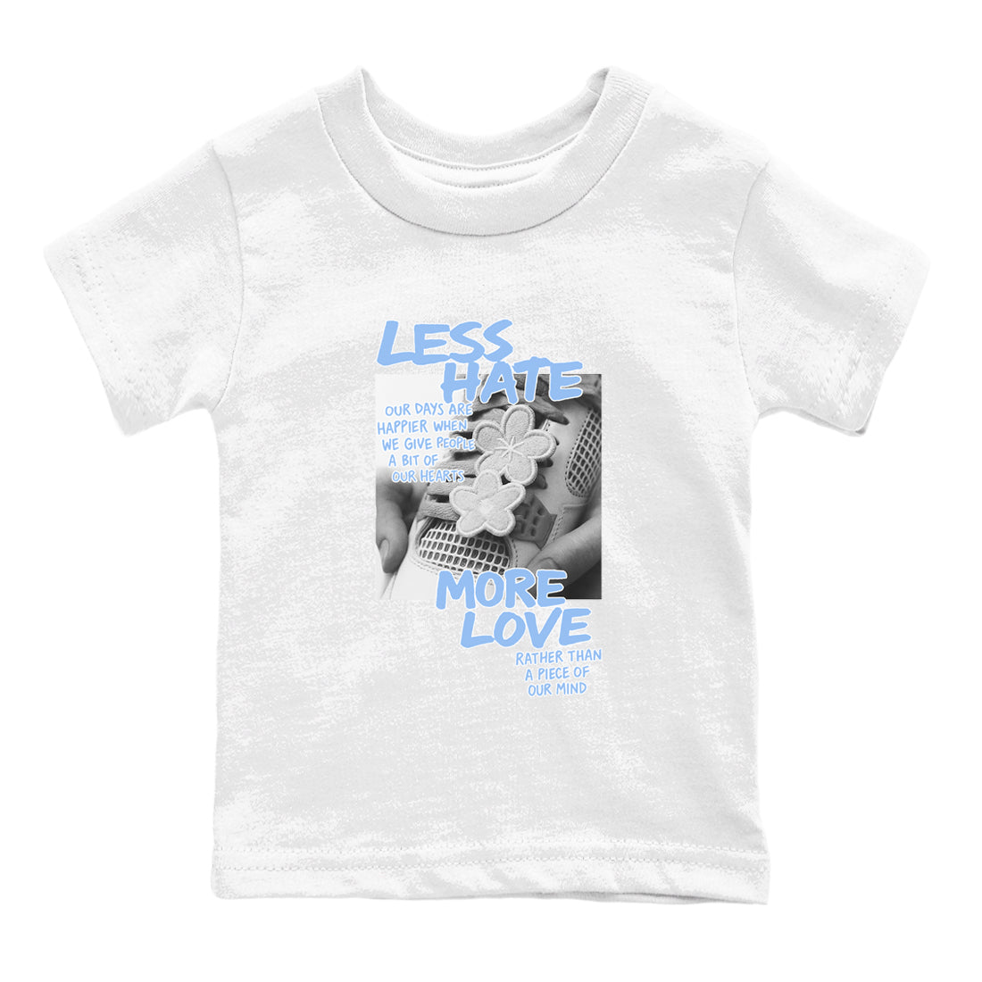 Less Hate More Love snkmatch Tees Kids - Air Jordan 4 Aluminum