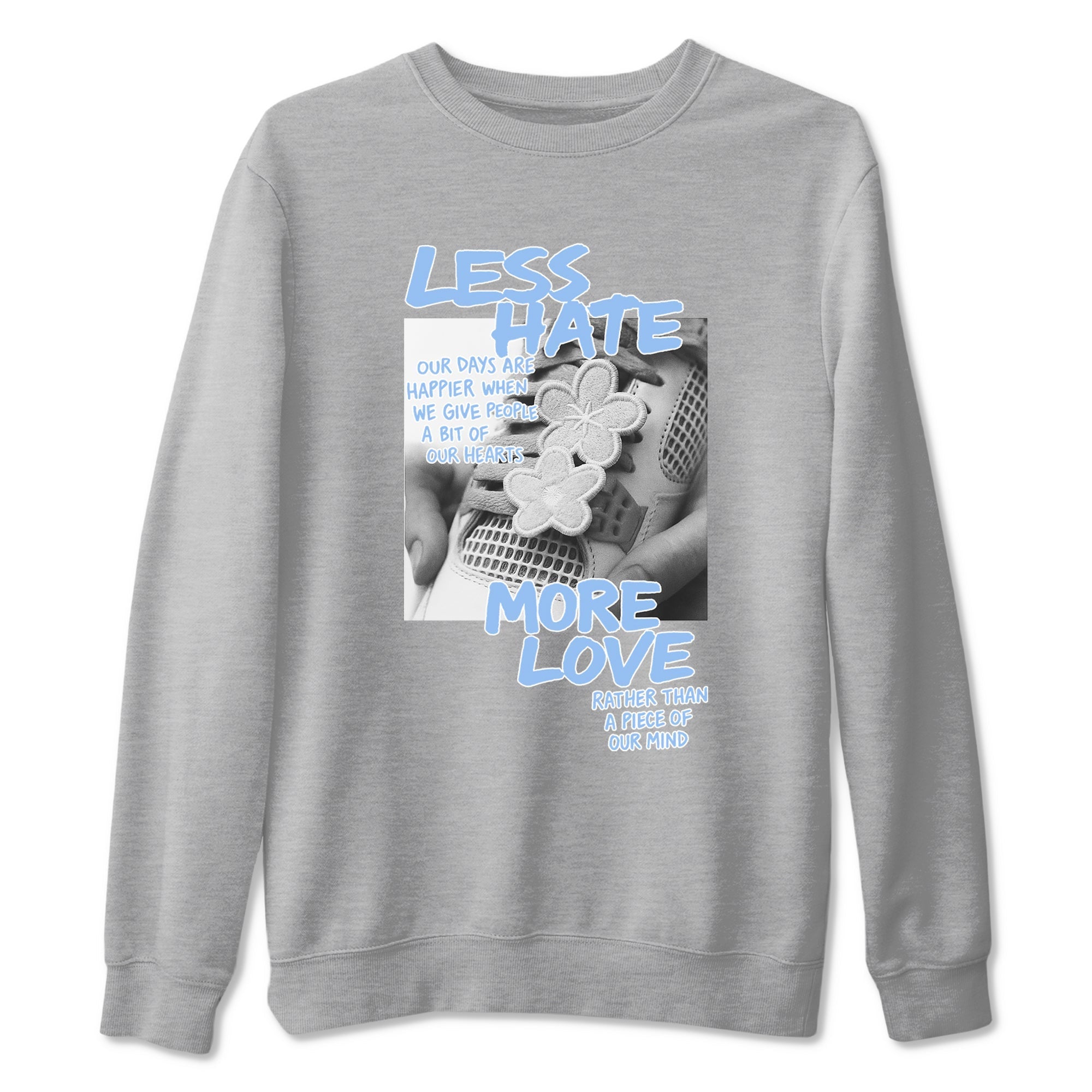 Less Hate More Love snkmatch Tees - Air Jordan 4 Aluminum