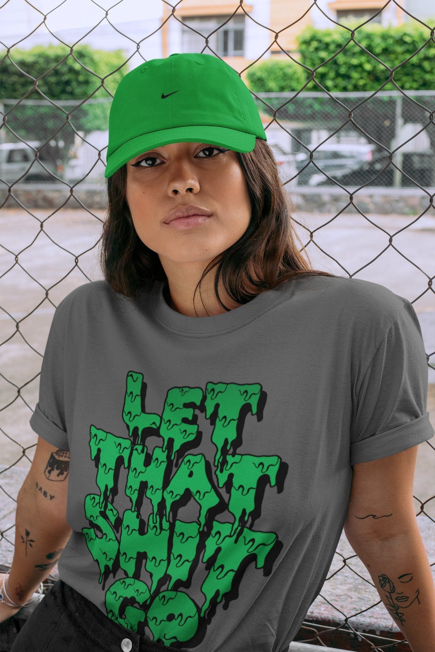 Let That Shit Go Unisex Tops - Air Jordan 3 Pine Green