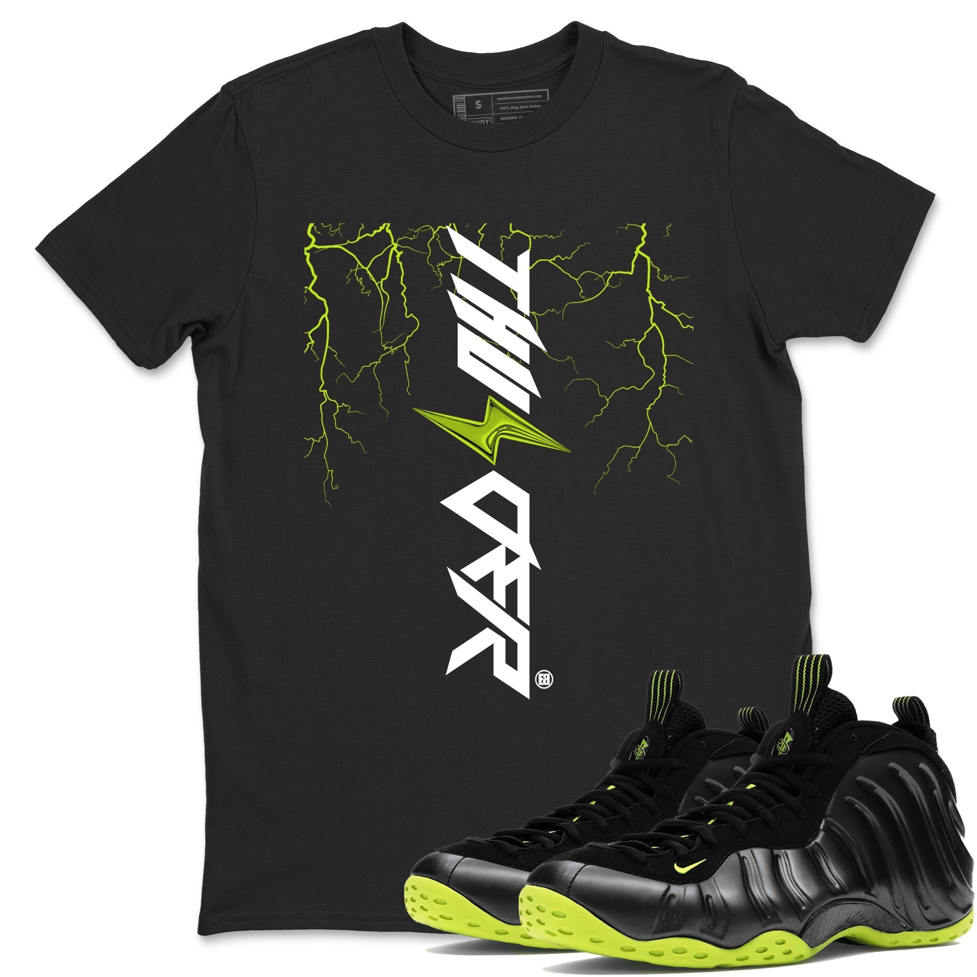 Lightning Thunder snkmatch Tees - Air Foamposite One Black Volt