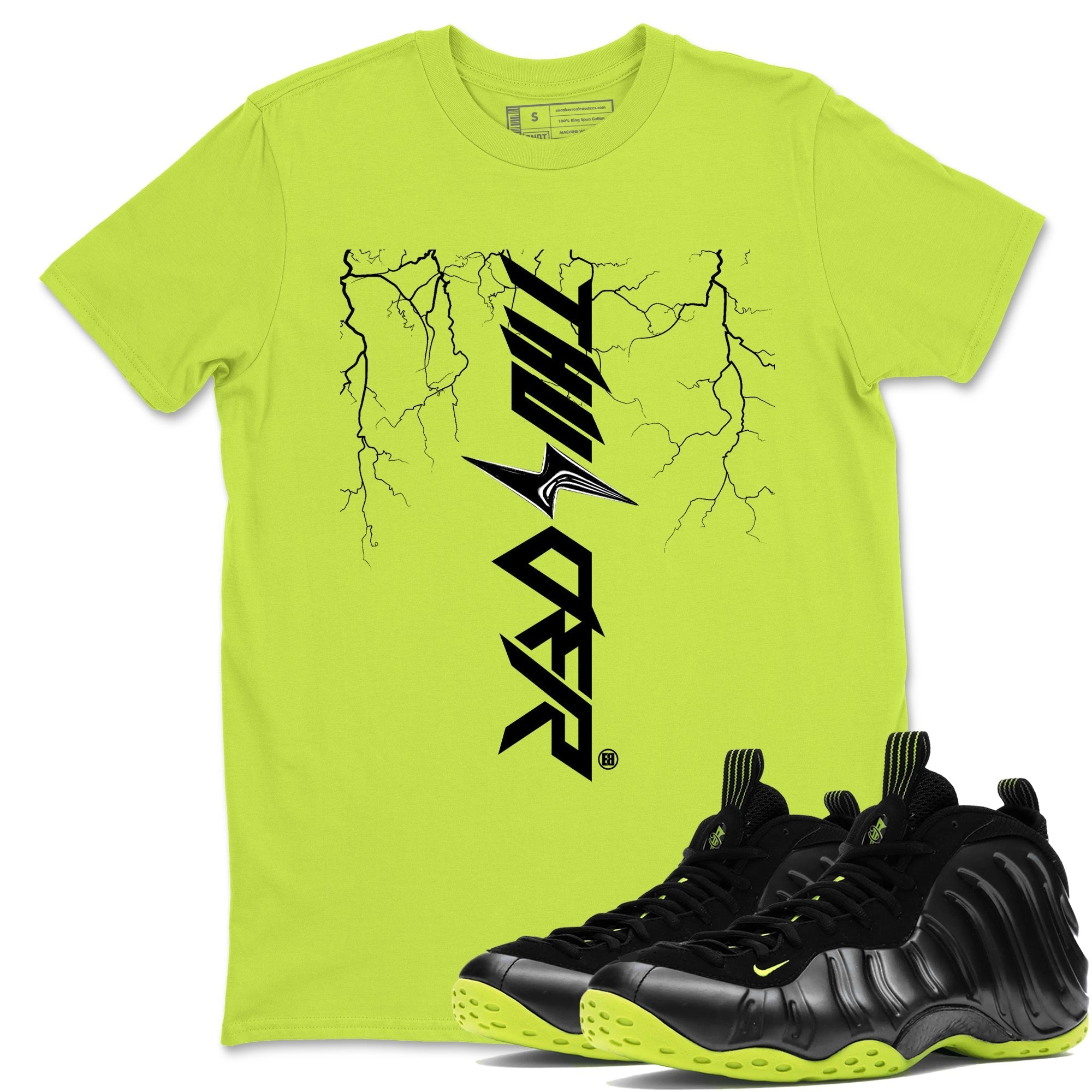 Lightning Thunder snkmatch Tees - Air Foamposite One Black Volt