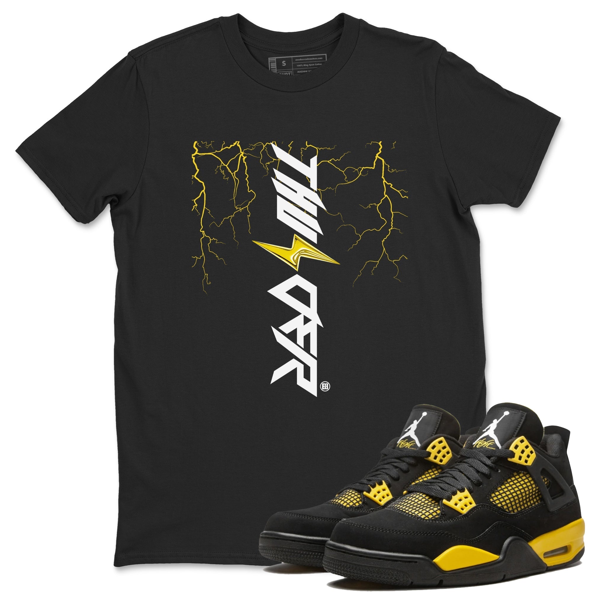 Lightning Thunder snkmatch Tees - Air Jordan 4 Thunder