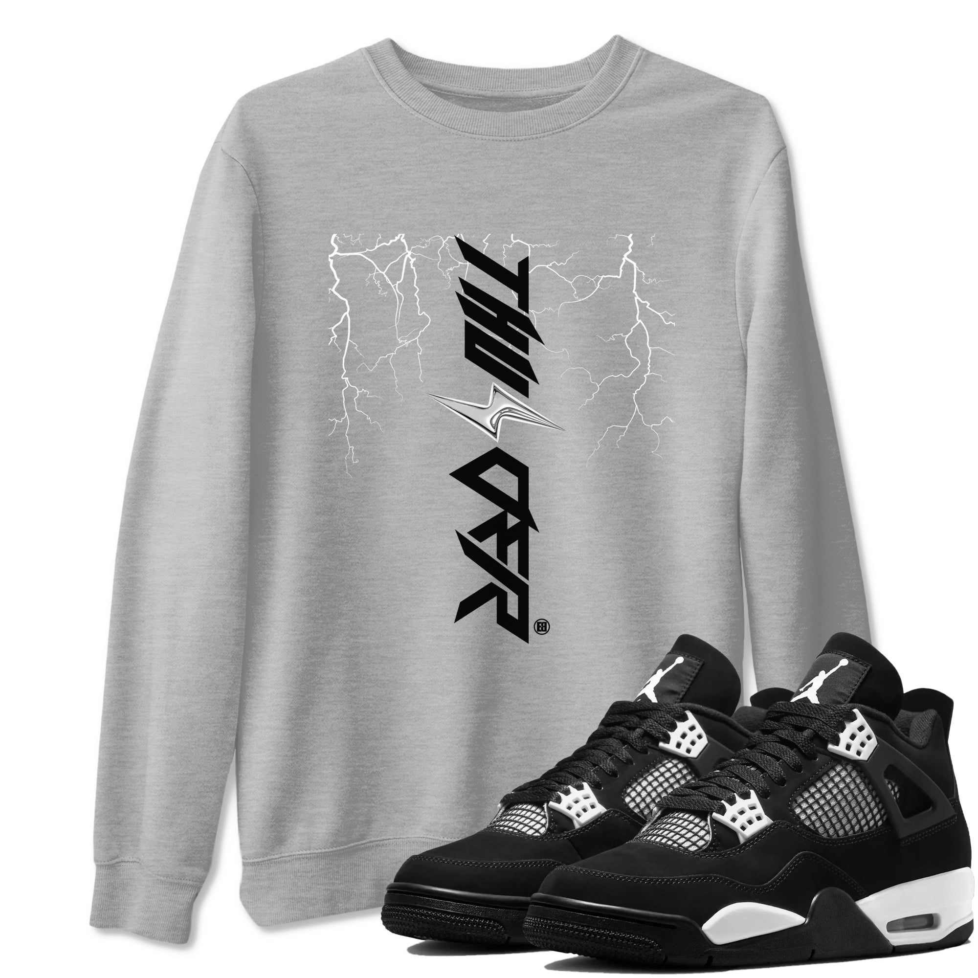 Lightning Thunder snkmatch Tees - Air Jordan 4 White Thunder