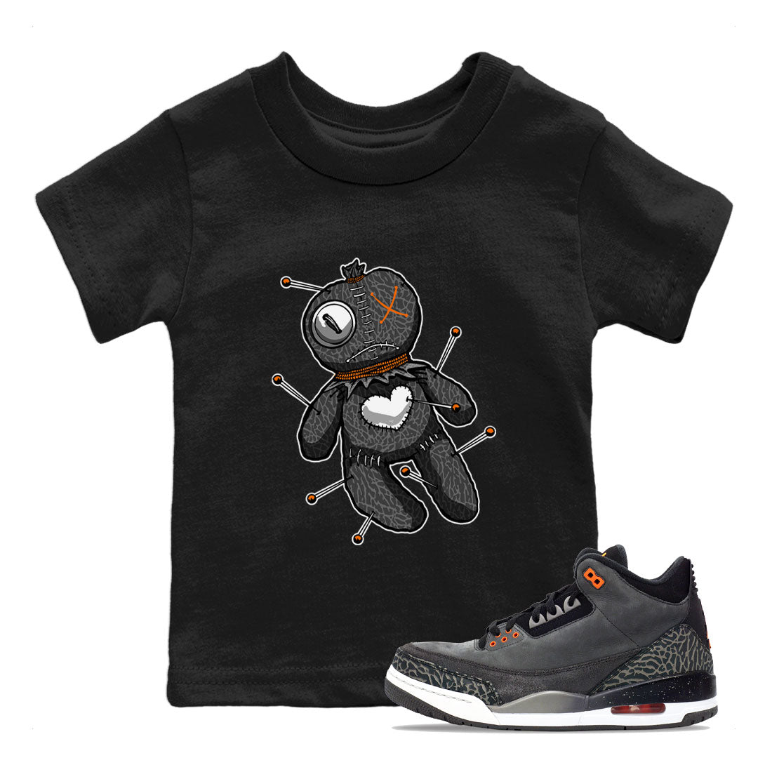 Linen Voodoo Doll snkmatch Tee Kids - Air Jordan 3 Fear
