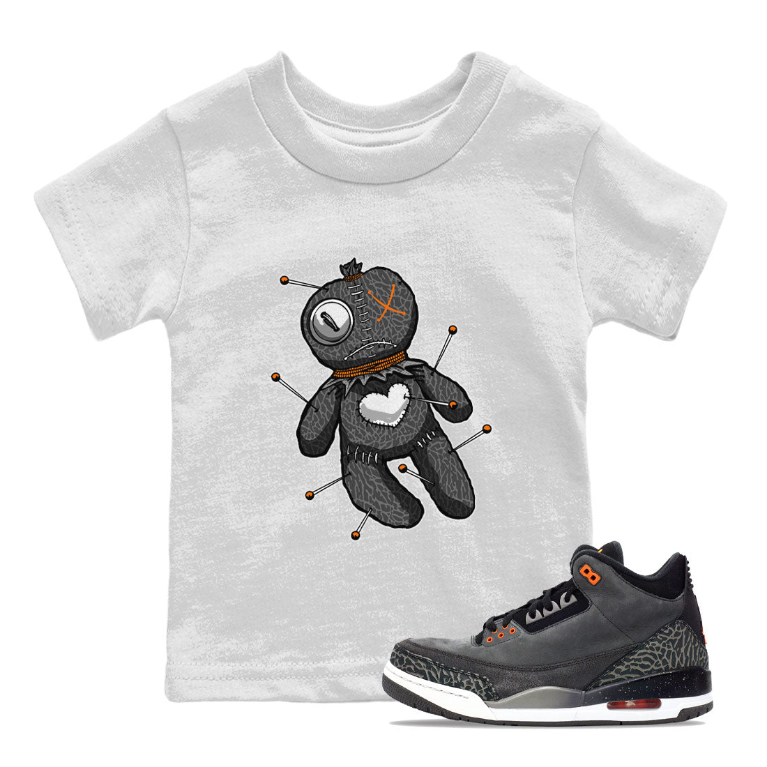 Linen Voodoo Doll snkmatch Tee Kids - Air Jordan 3 Fear