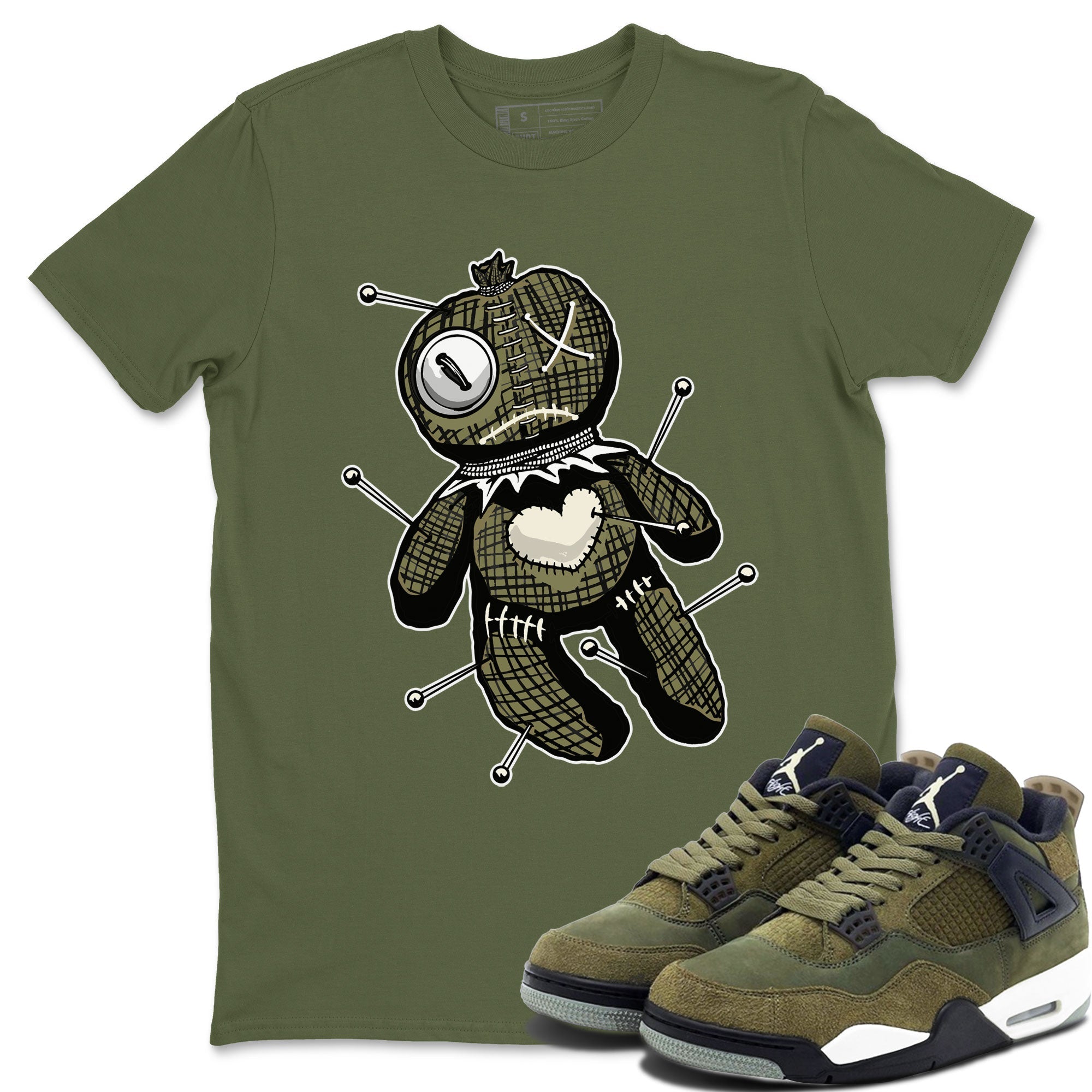Linen Voodoo Doll snkmatch Tee - Air Jordan 4 Medium Olive