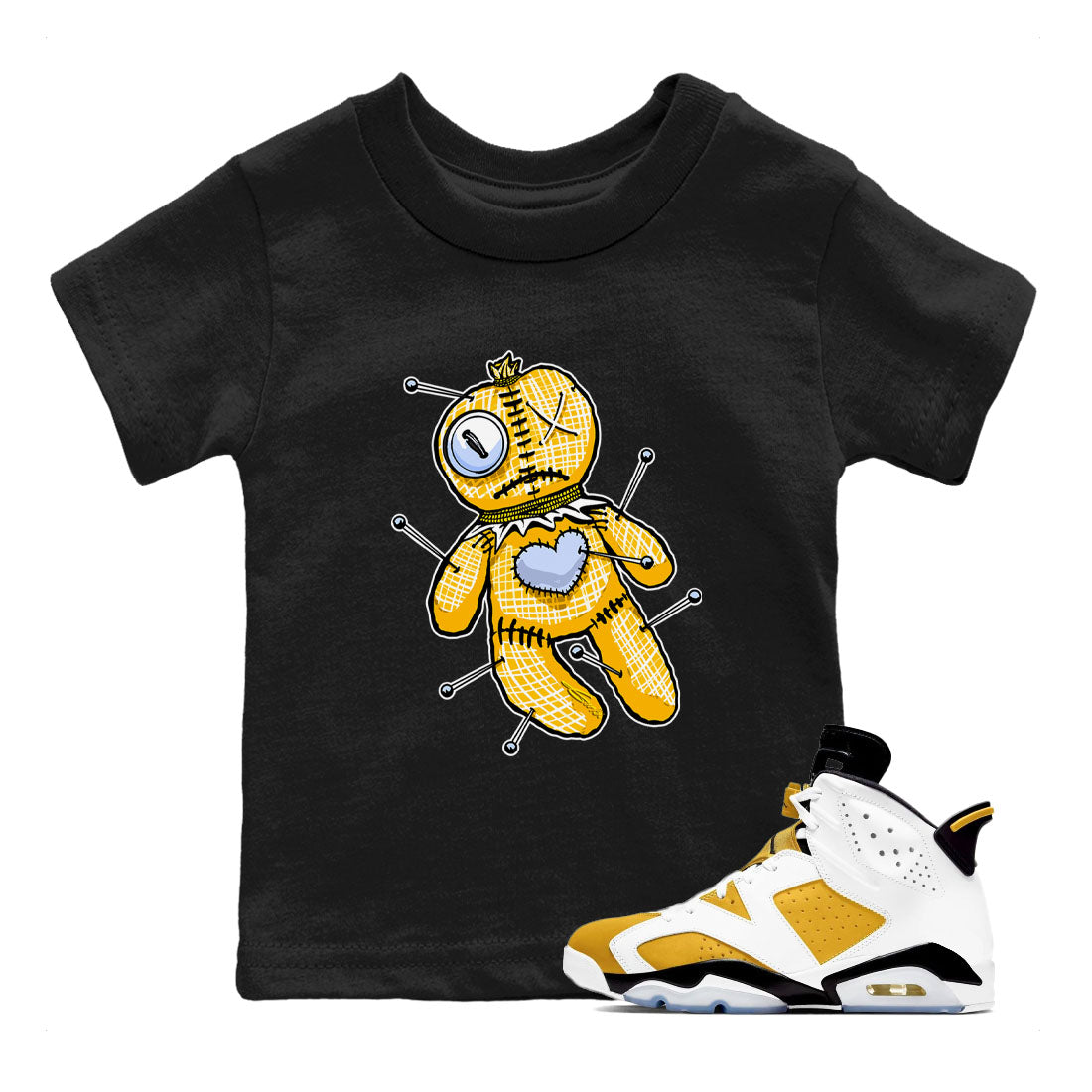 Linen Voodoo Doll snkmatch Tees Kids - Air Jordan 6 Yellow Ochre