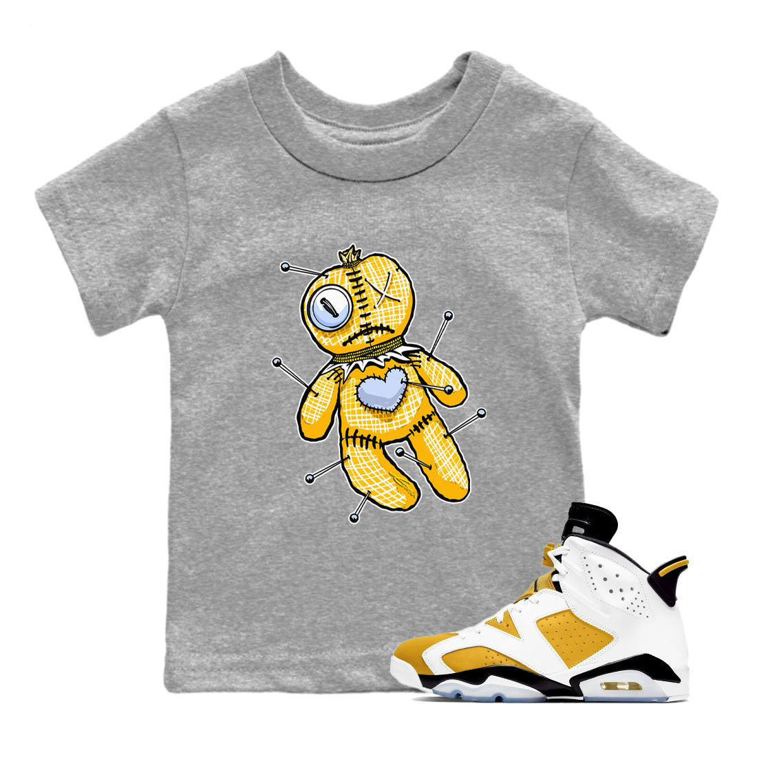 Linen Voodoo Doll snkmatch Tees Kids - Air Jordan 6 Yellow Ochre