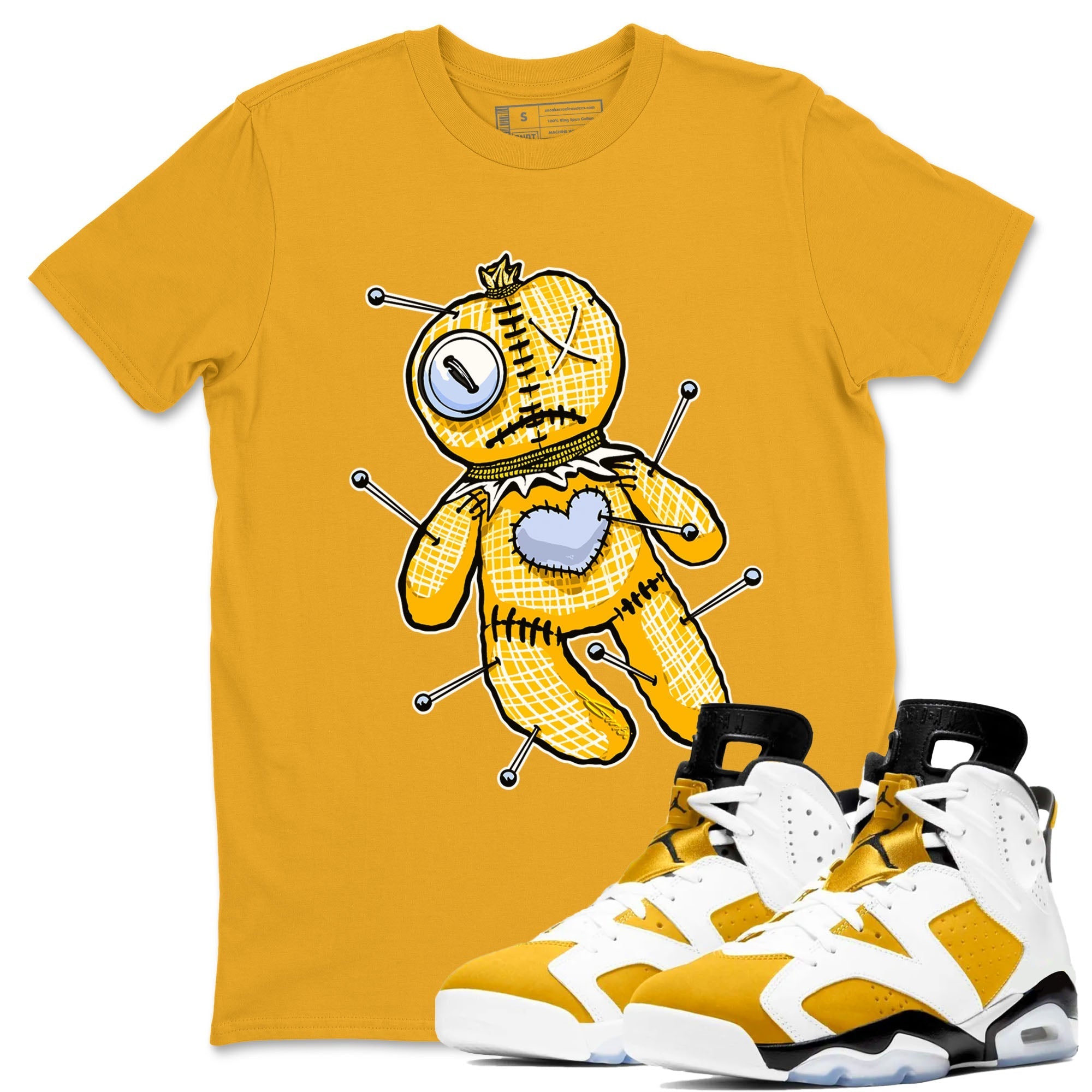 Linen Voodoo Doll snkmatch Tees - Air Jordan 6 Yellow Ochre