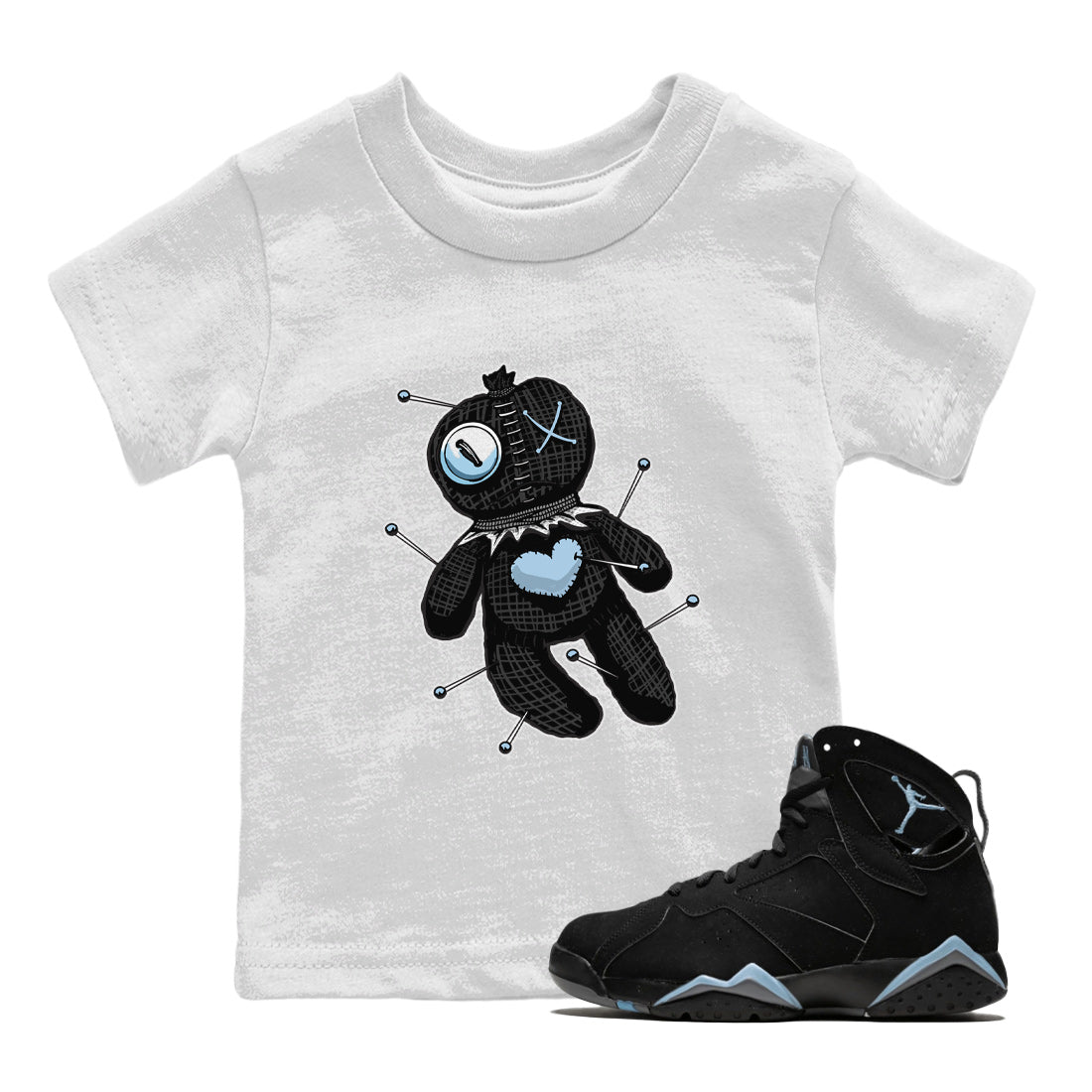 Linen Voodoo Doll Kids Tops - Air Jordan 7 Chambray
