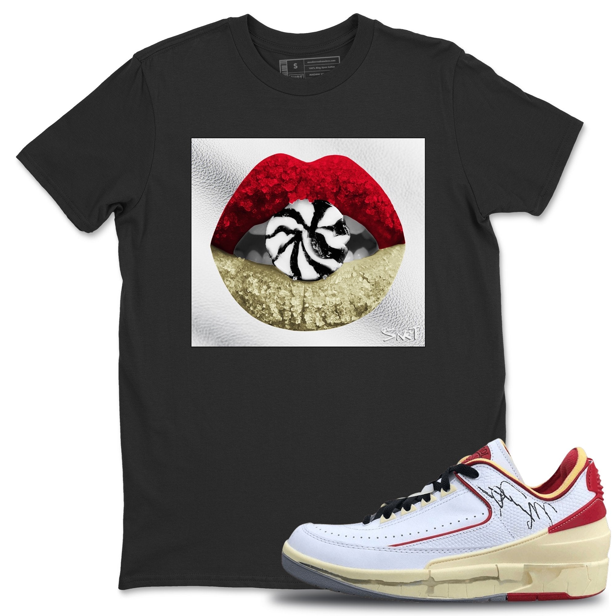 Lips Candy Unisex Tops - Air Jordan 2 OFF-WHITE Varsity Red