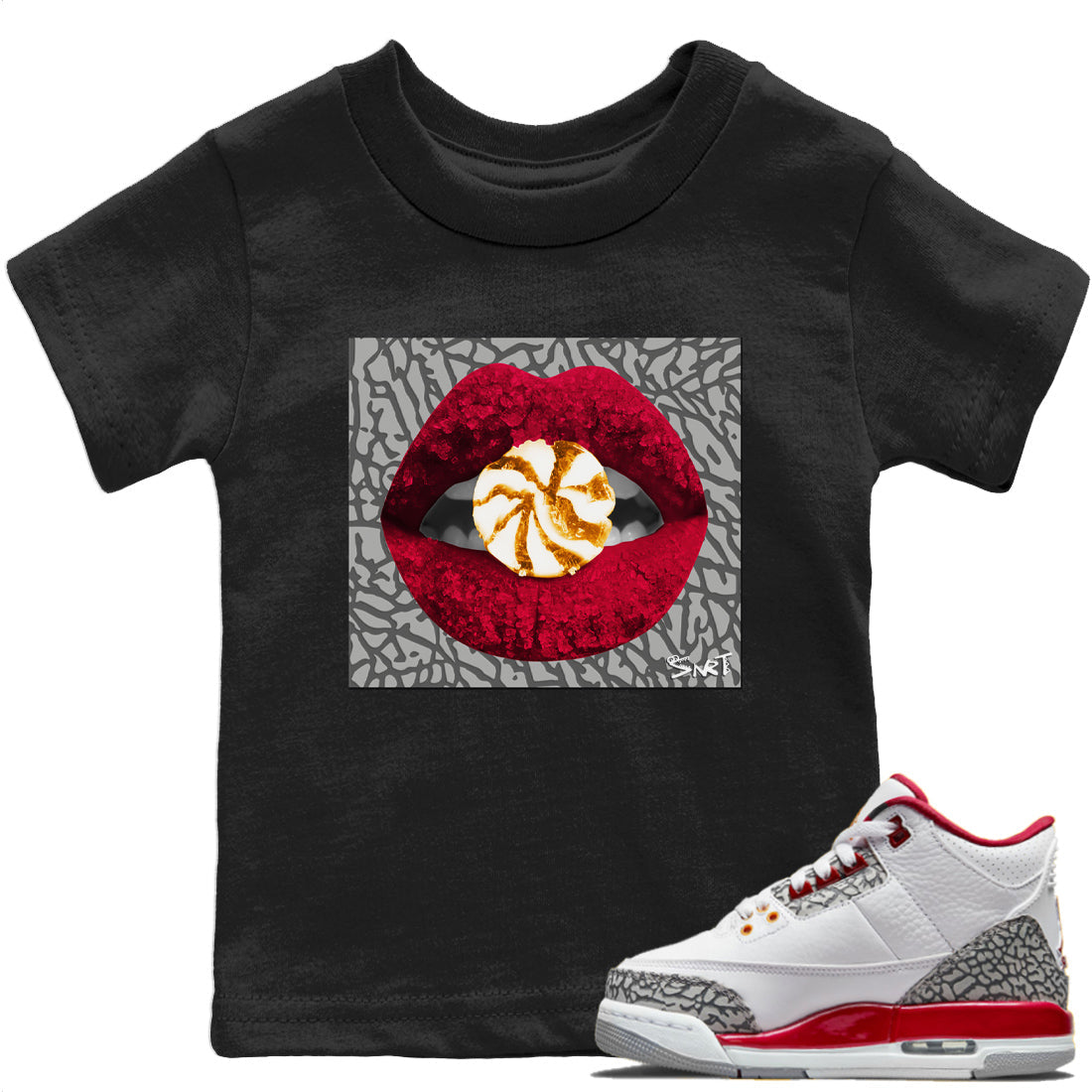 Lips Candy Kids Tops - Air Jordan 3 Cardinal