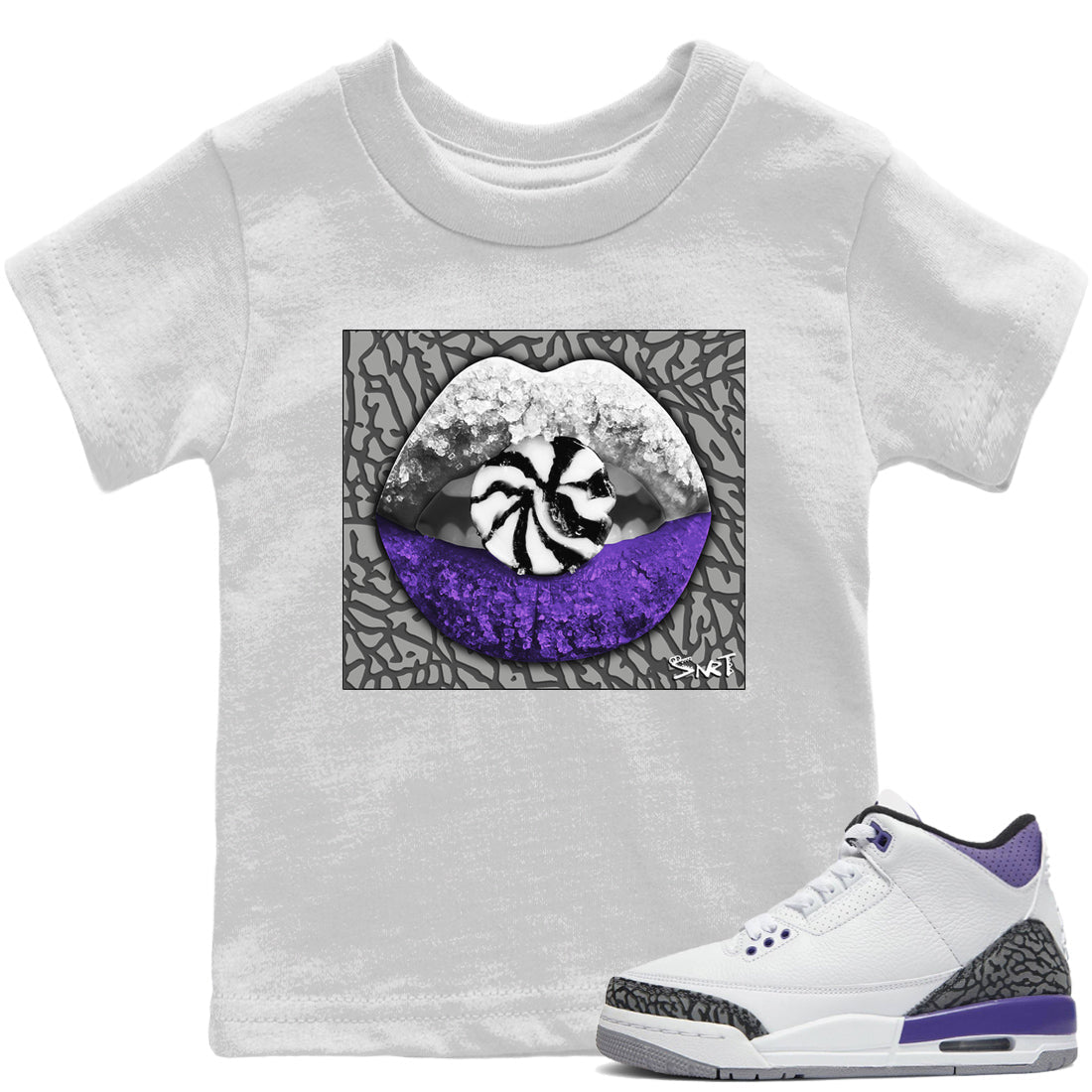 Lips Candy Kids Tops - Air Jordan 3 Dark Iris