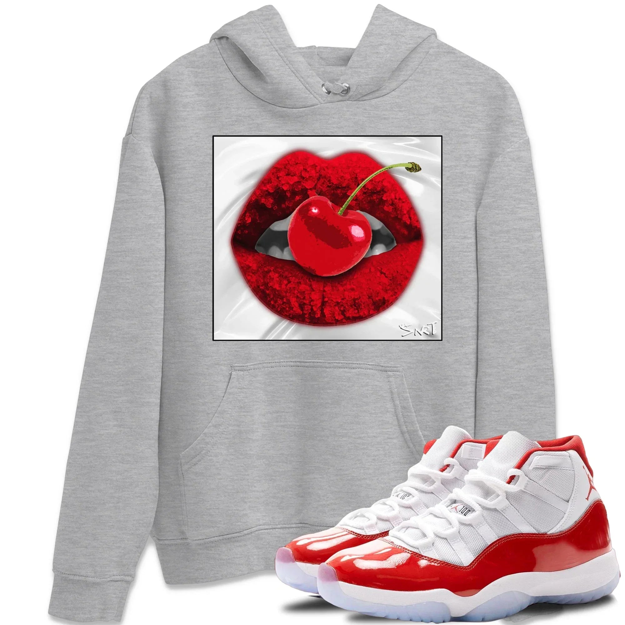 Lips Cherry Unisex Tops - Air Jordan 11 Cherry