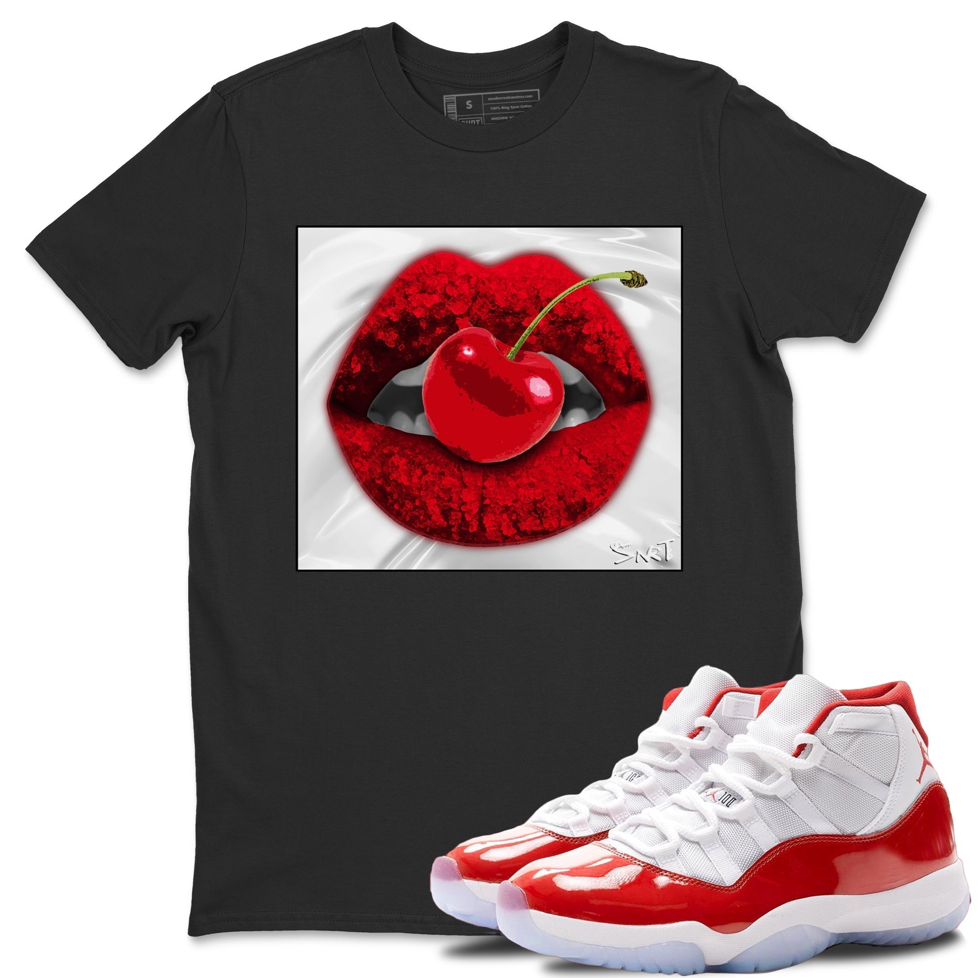 Lips Cherry Unisex Tops - Air Jordan 11 Cherry