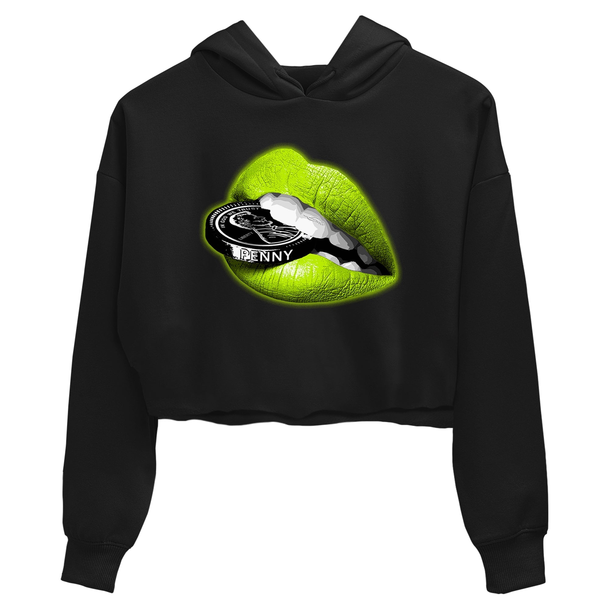 Lips Coin snkmatch Women's Top - Air Foamposite One Black Volt