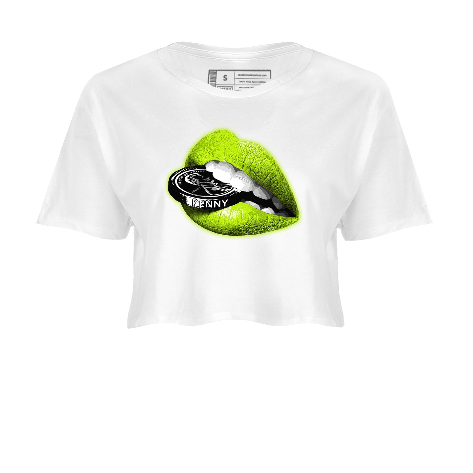 Lips Coin snkmatch Women's Top - Air Foamposite One Black Volt