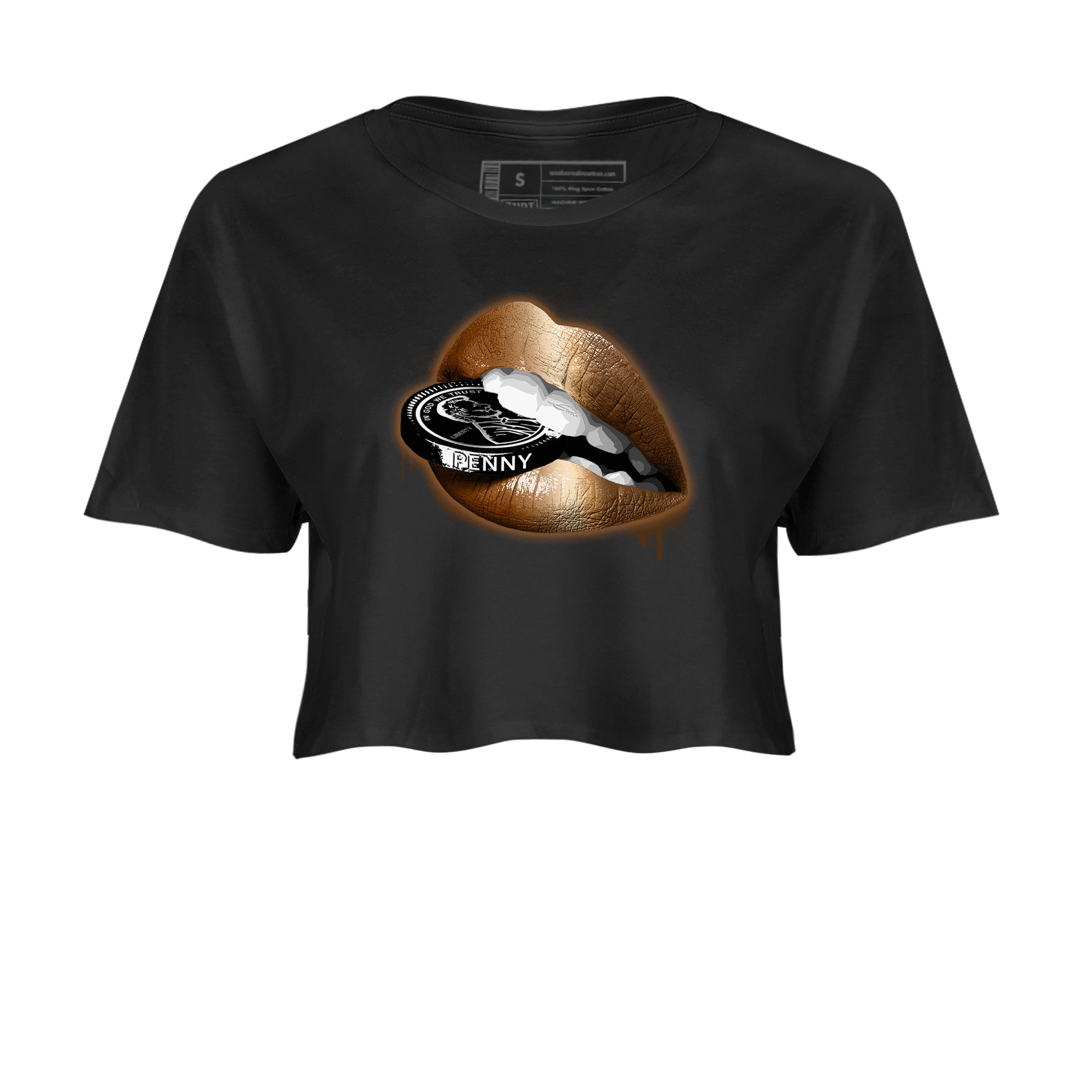 Lips Coin snkmatch Women's Top - Air Foamposite One Metallic Copper