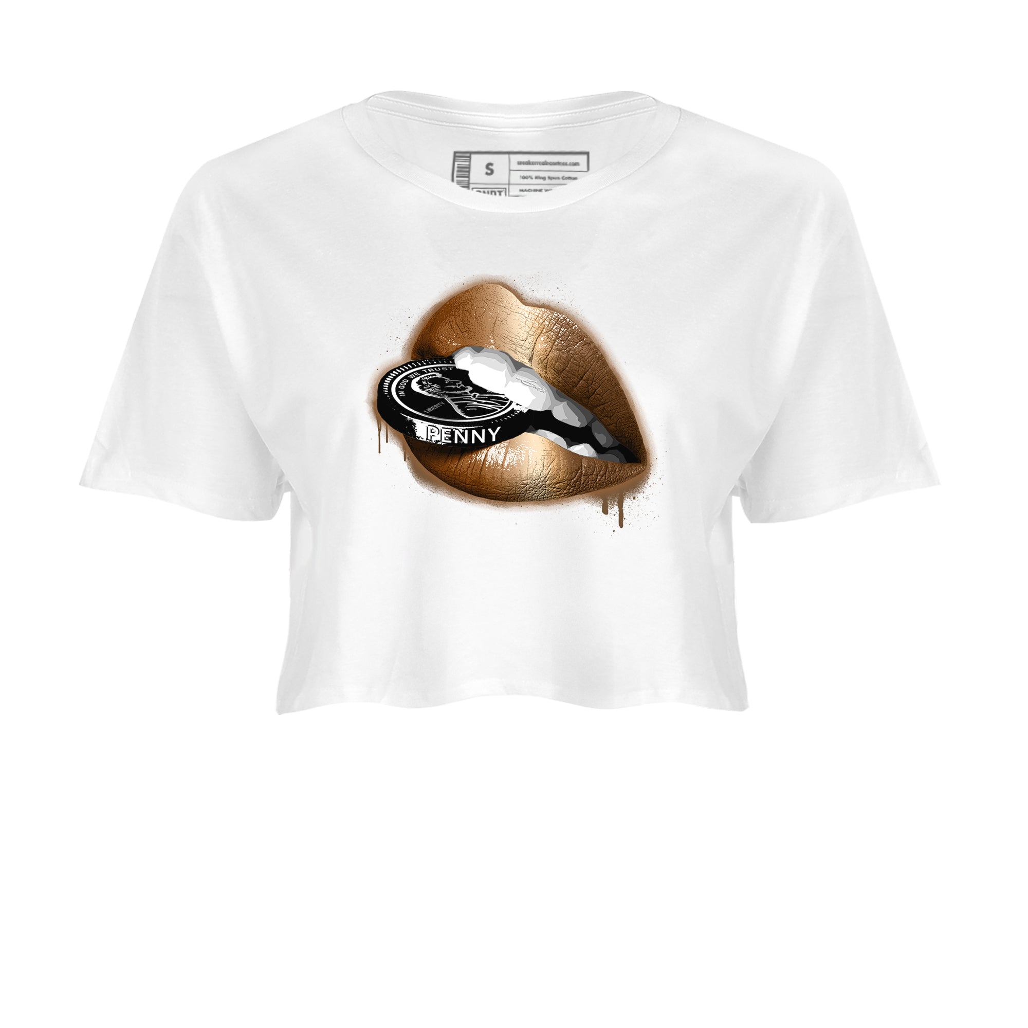 Lips Coin snkmatch Women's Top - Air Foamposite One Metallic Copper