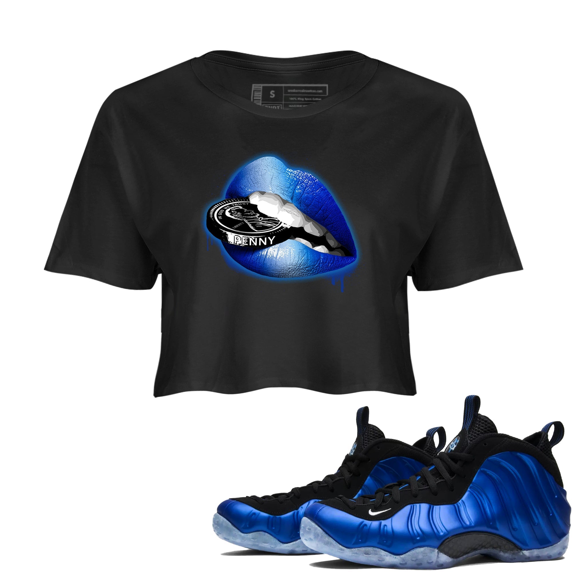 Lips Coin snkmatch Women's Top - Air Foamposite One Royal