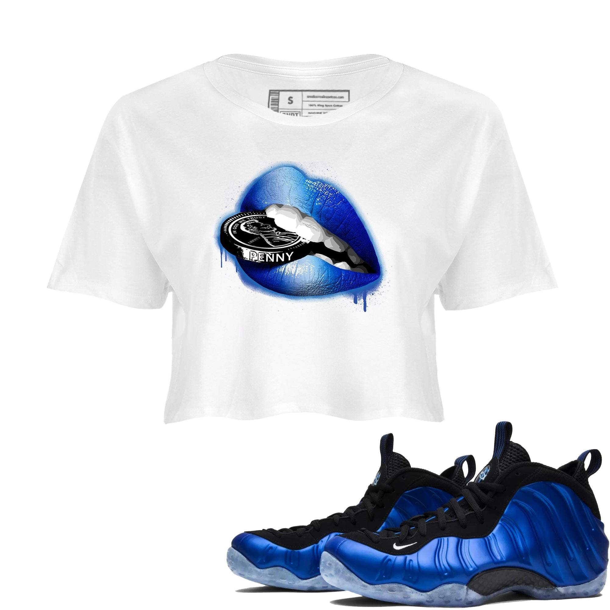 Lips Coin snkmatch Women's Top - Air Foamposite One Royal